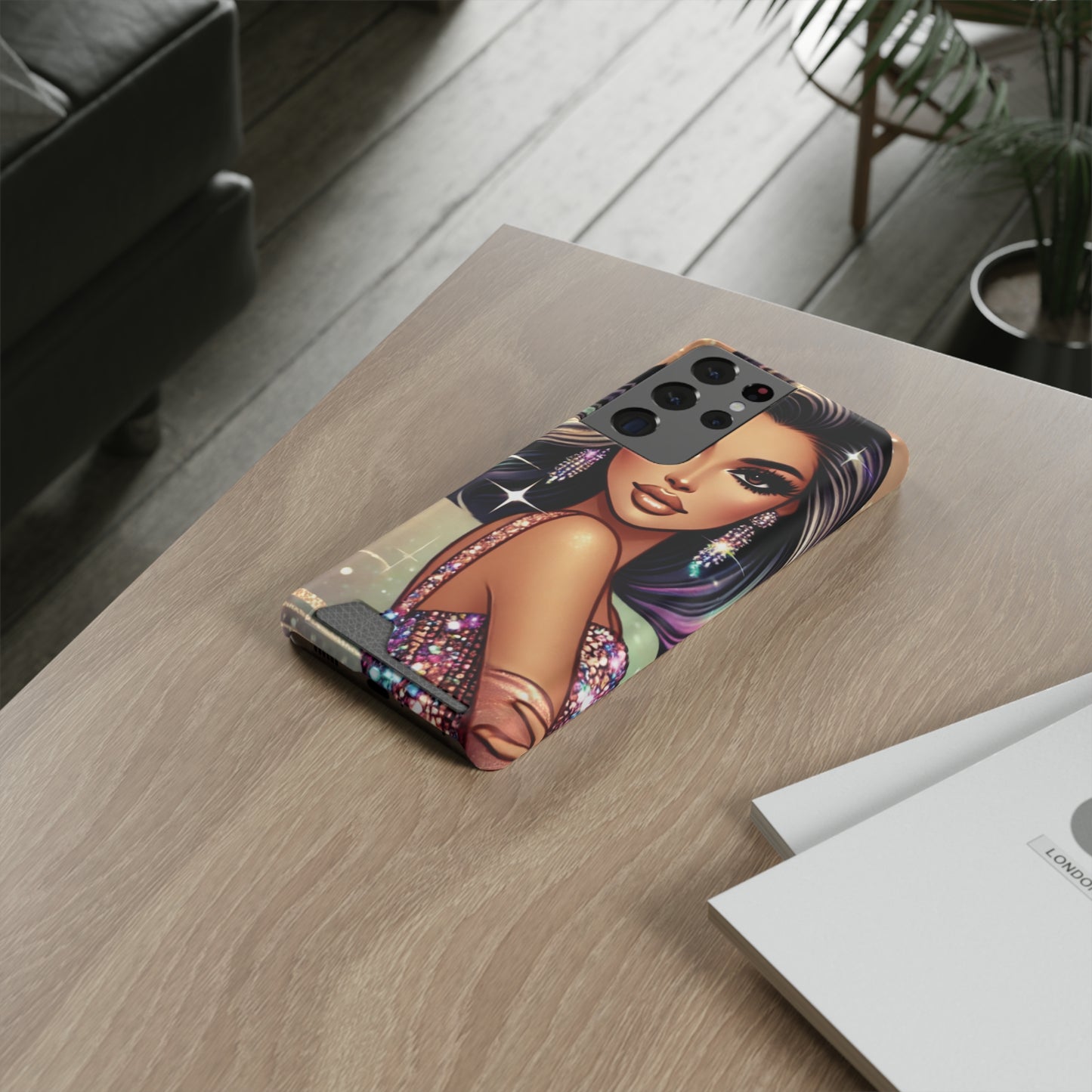 "Stunning" - Phone Case With Card Holder - Creatively Designed Shop