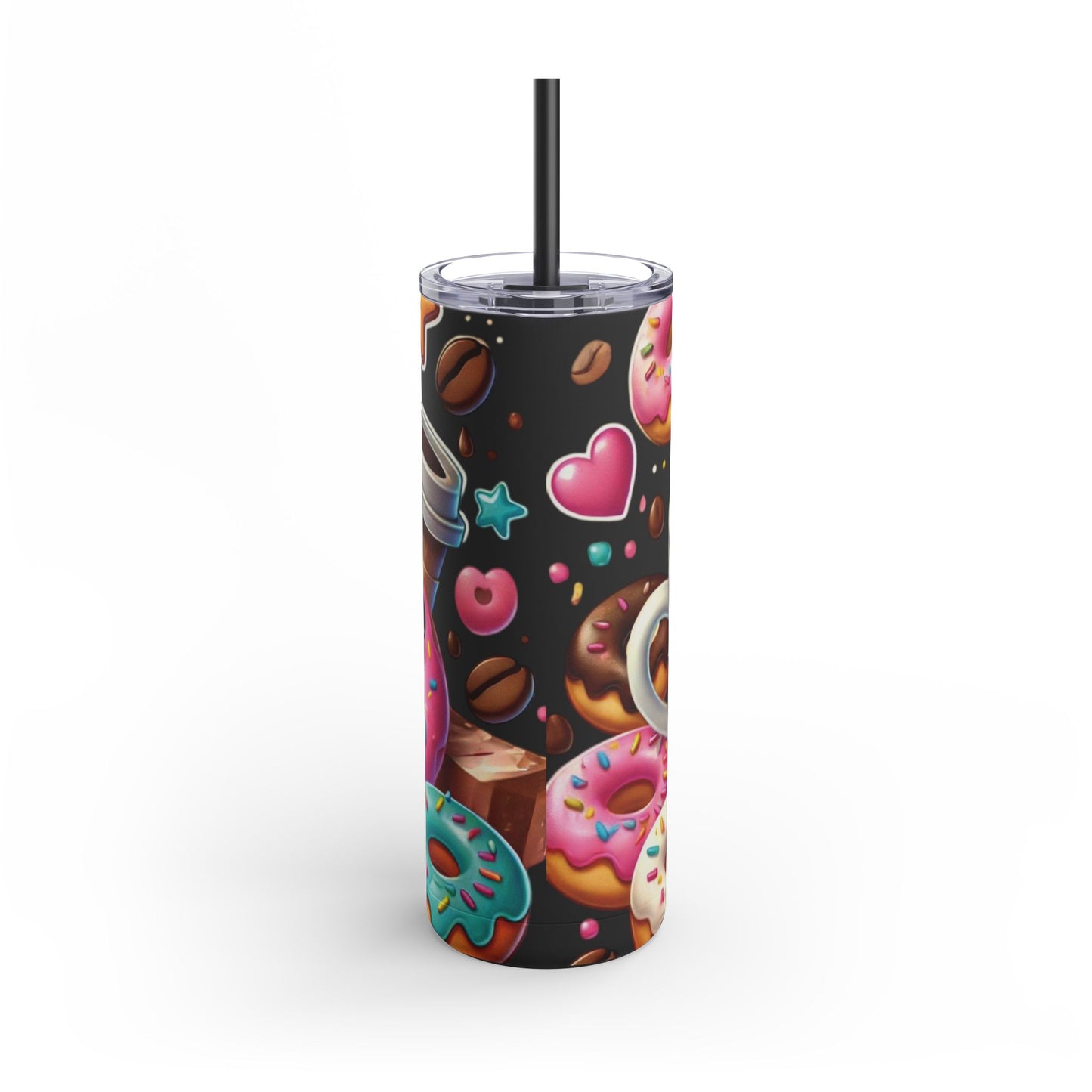 Coffee & Donuts - Maars Maker Skinny Matte Tumbler, 20oz - Creatively Designed Shop