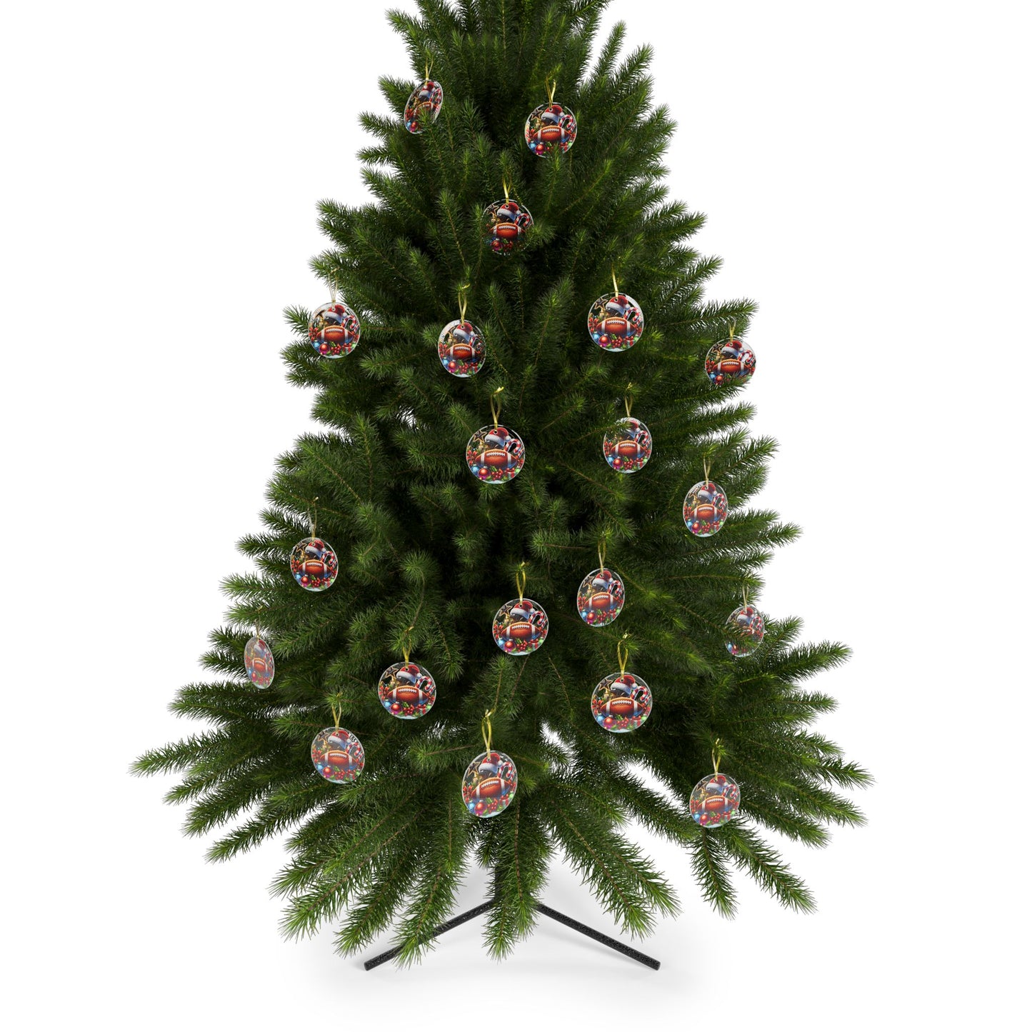 Football Christmas - Glass Ornaments - Creatively Designed Shop