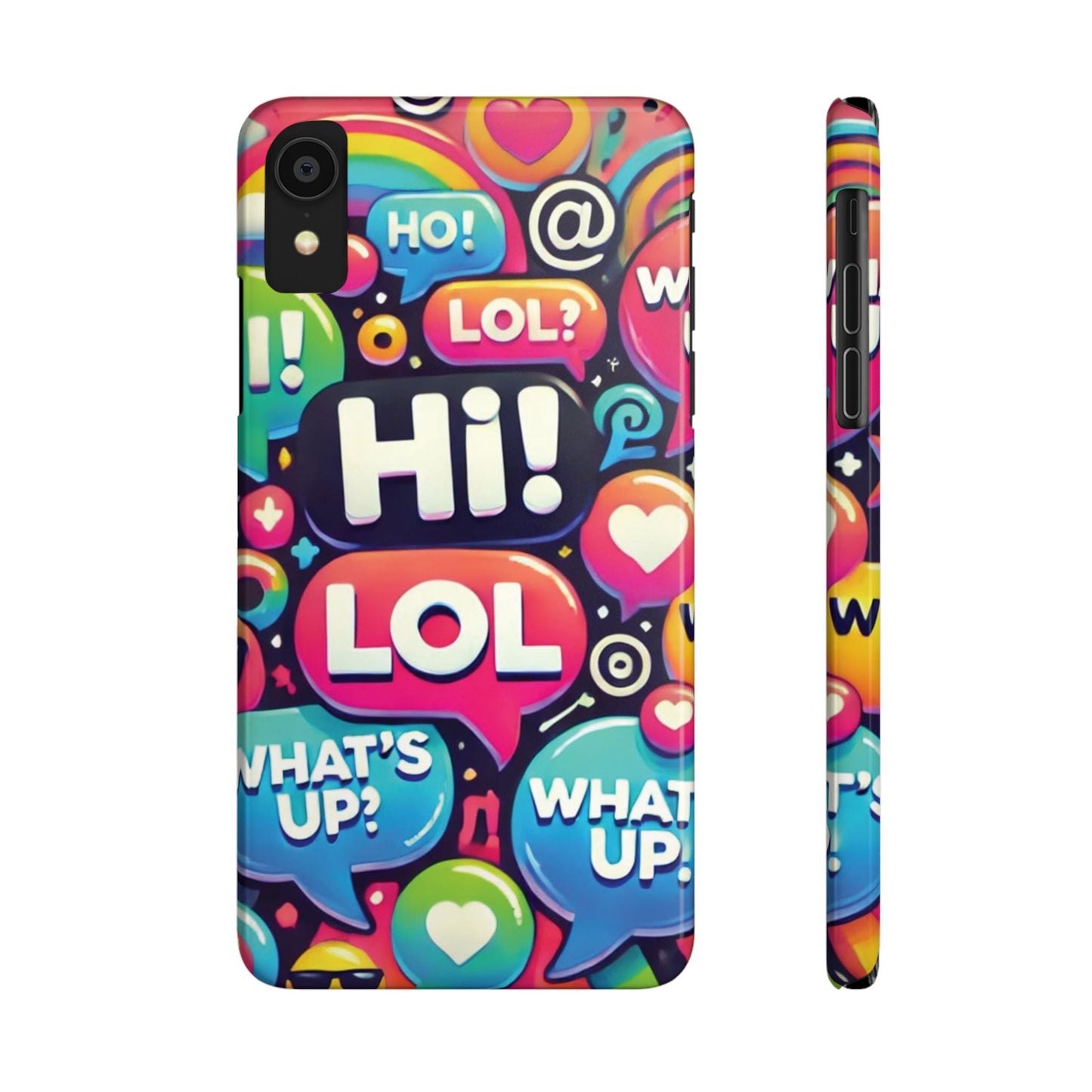 "Text Bubbles" - Slim Phone Cases - Creatively Designed Shop