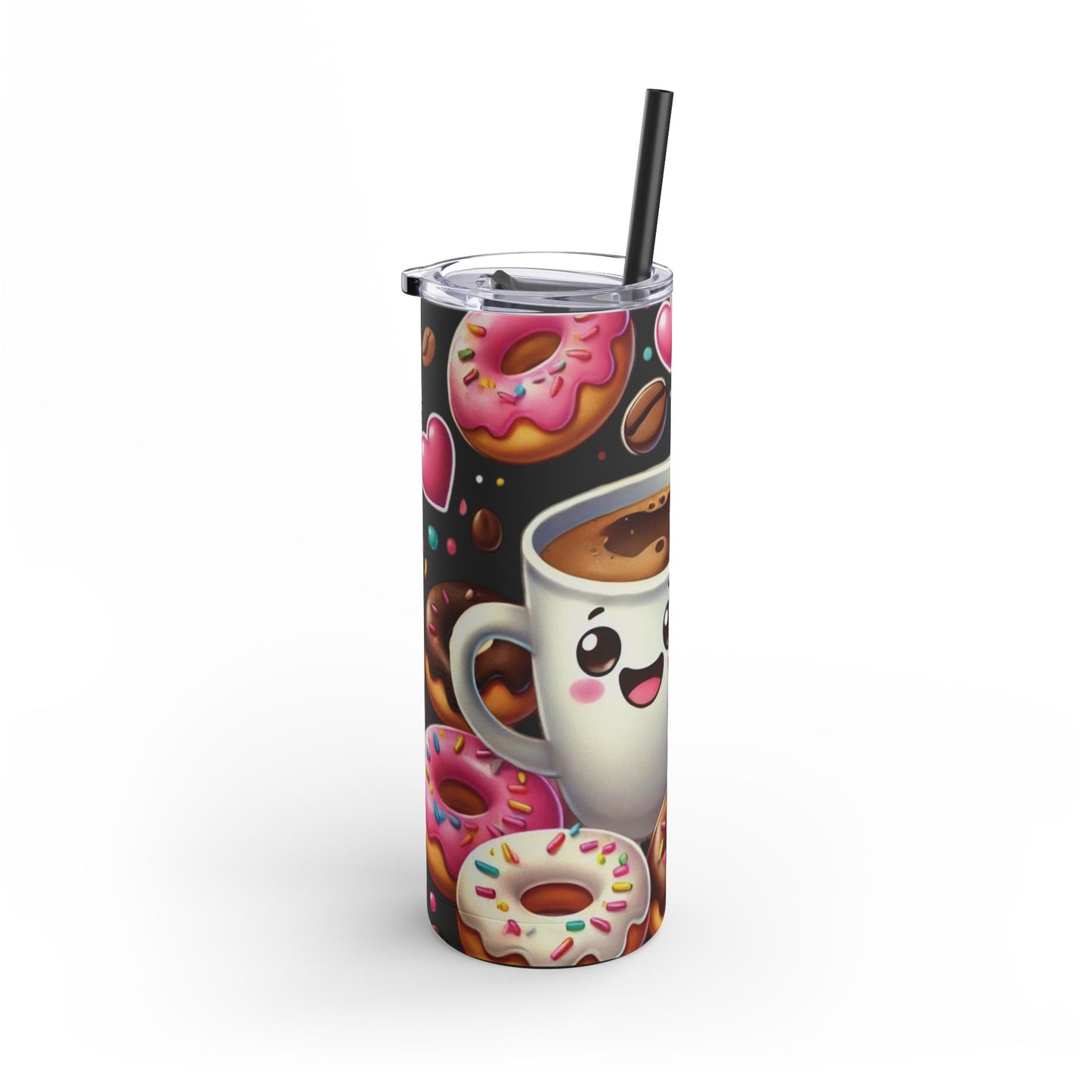 Coffee & Donuts - Maars Maker Skinny Matte Tumbler, 20oz - Creatively Designed Shop