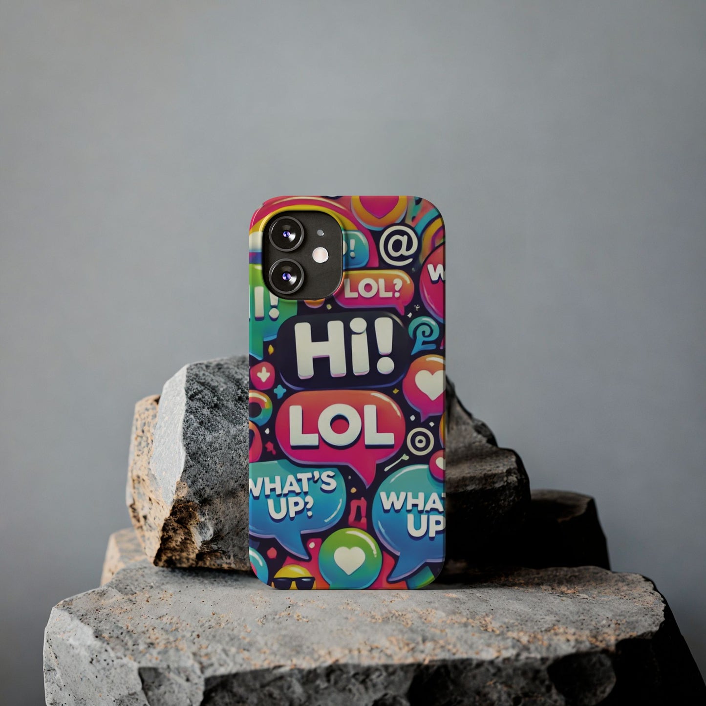 "Text Bubbles" - Slim Phone Cases - Creatively Designed Shop