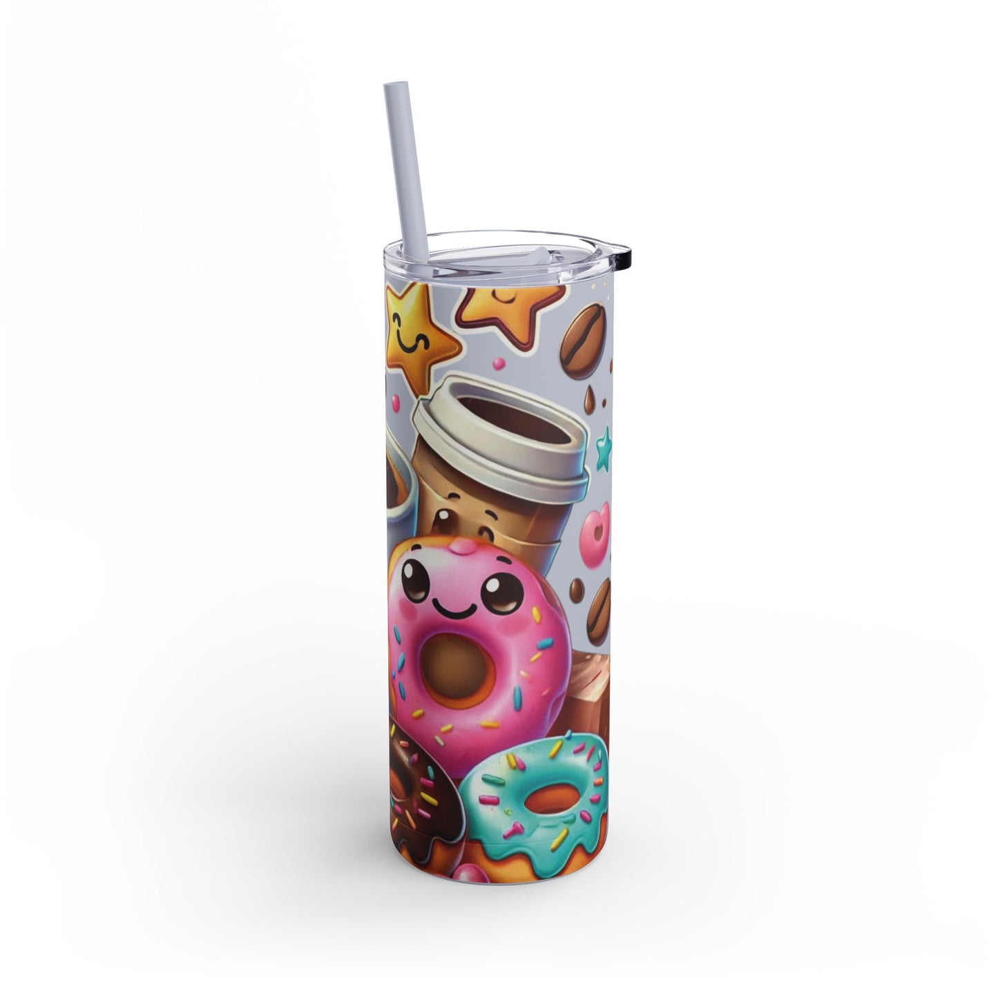 Coffee & Donuts - Maars Maker Skinny Matte Tumbler, 20oz - Creatively Designed Shop