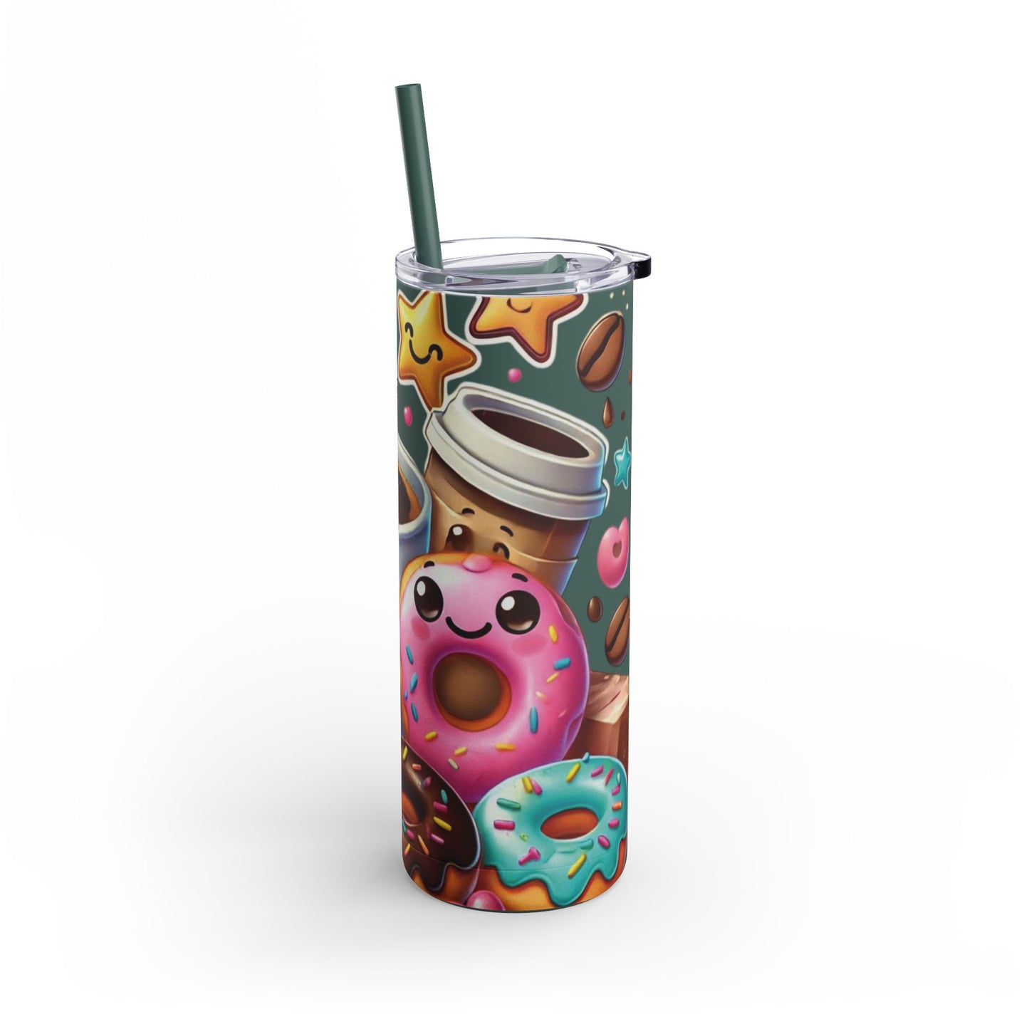 Coffee & Donuts - Maars Maker Skinny Matte Tumbler, 20oz - Creatively Designed Shop
