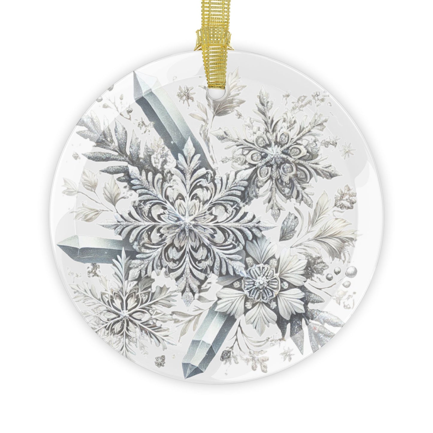 Snowflakes & Ice Crystals - Glass Ornaments - Creatively Designed Shop
