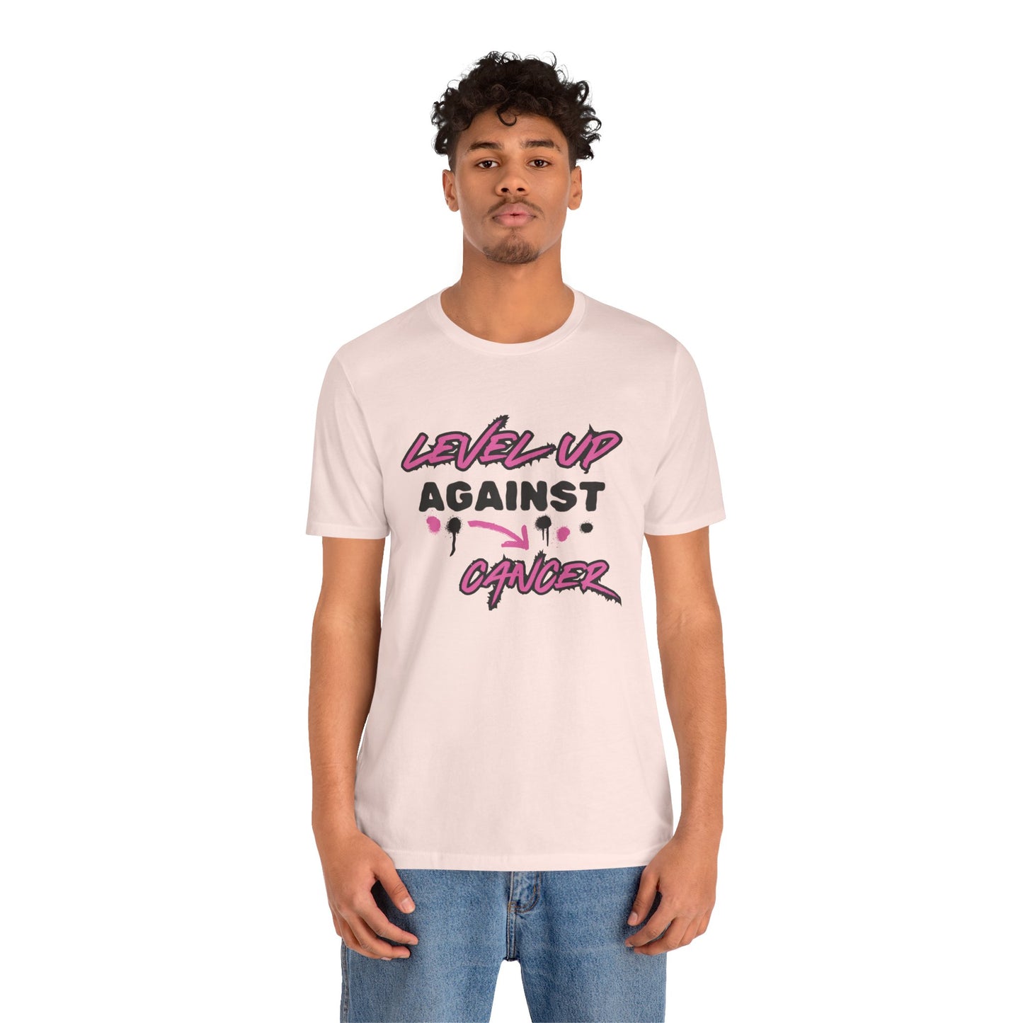 Level Up Against Cancer - Unisex Jersey Short Sleeve Tee