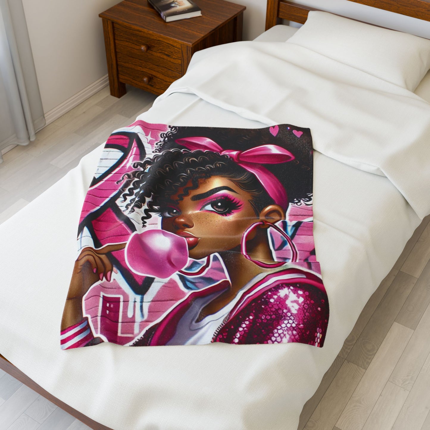 Pink Attitude - Velveteen Plush Blanket