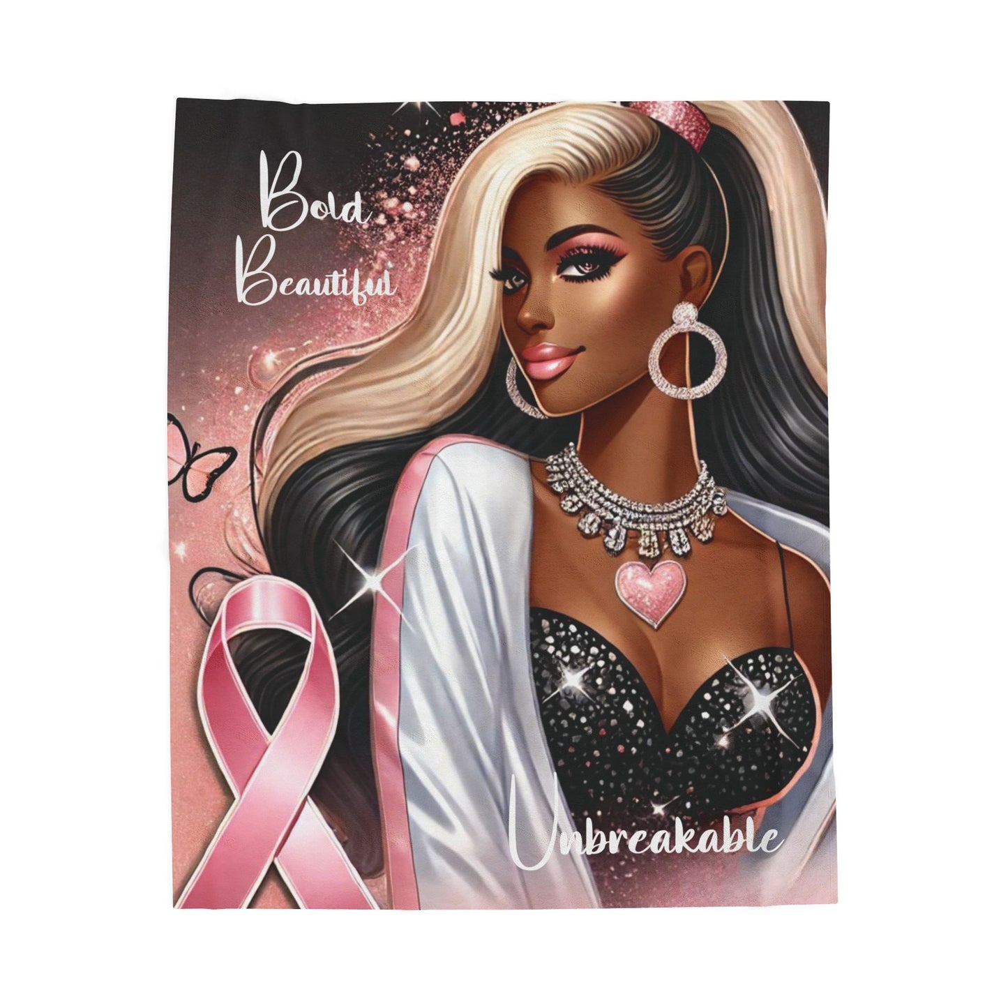 Bold Beautiful Unbreakable - Velveteen Plush Blanket