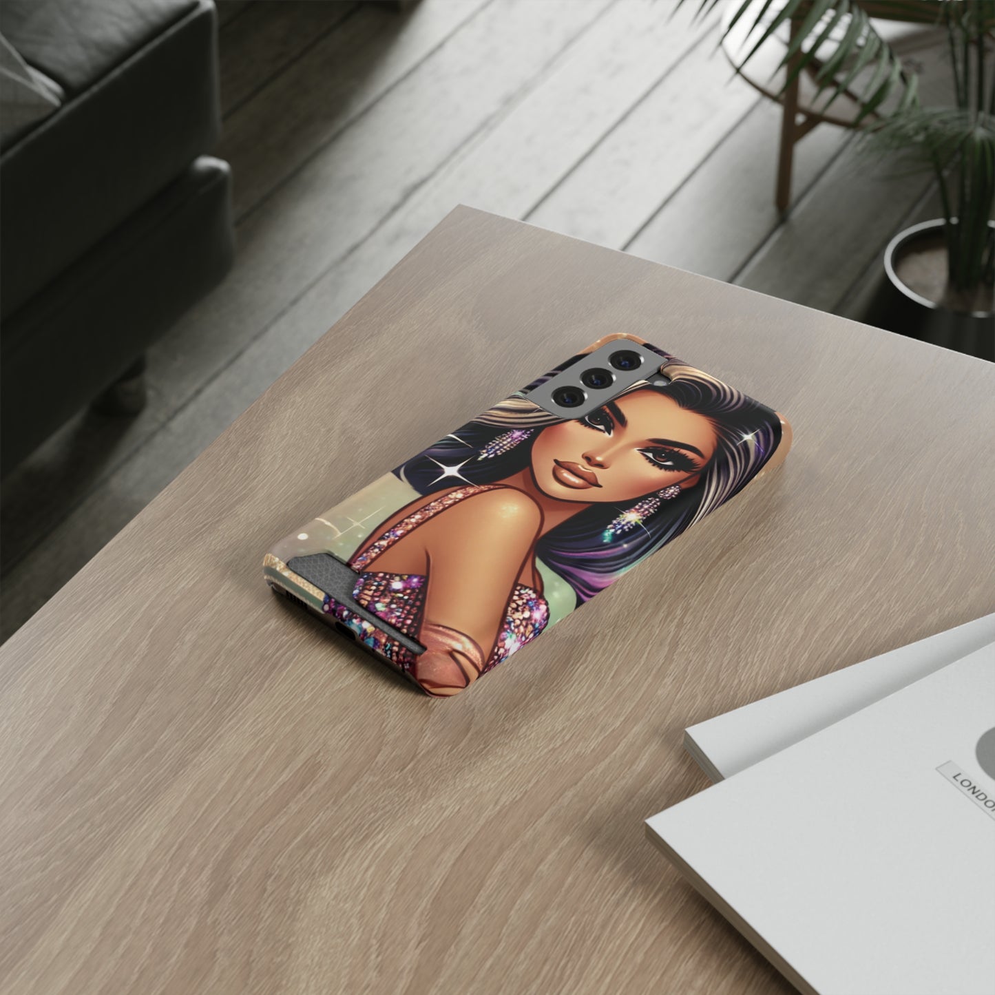 "Stunning" - Phone Case With Card Holder - Creatively Designed Shop