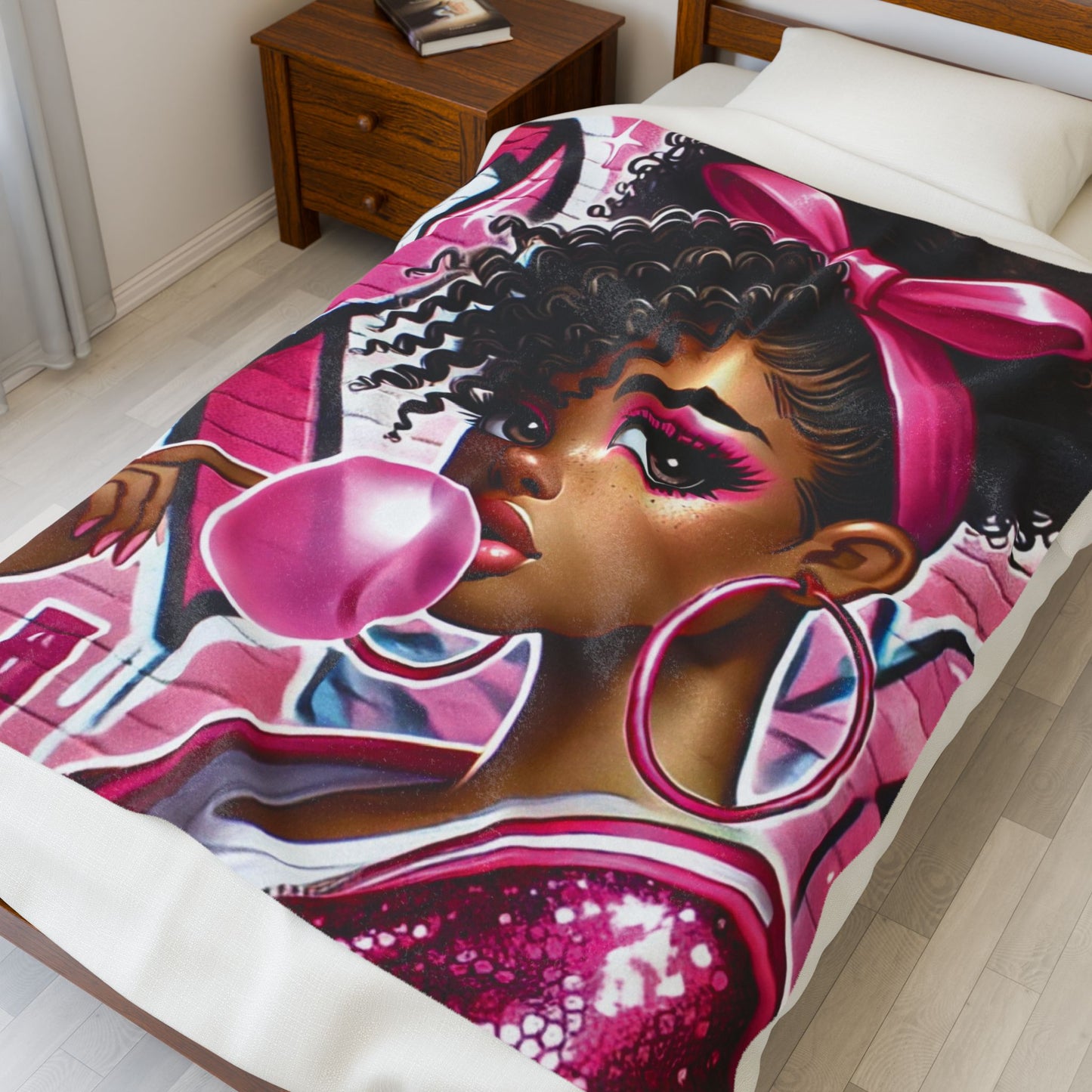 Pink Attitude - Velveteen Plush Blanket