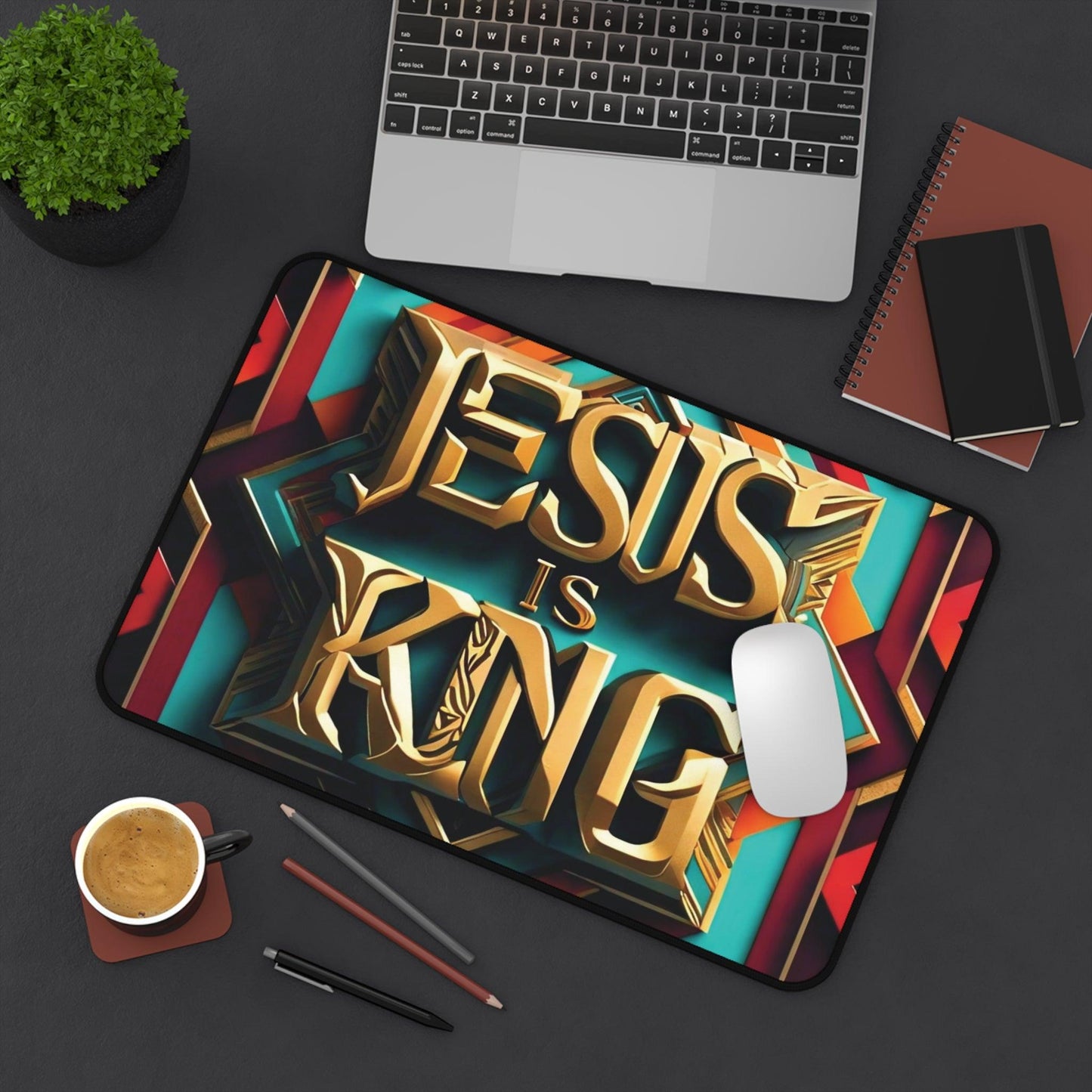 "Jesus Is King" - Desk Mat - Creatively Designed Shop