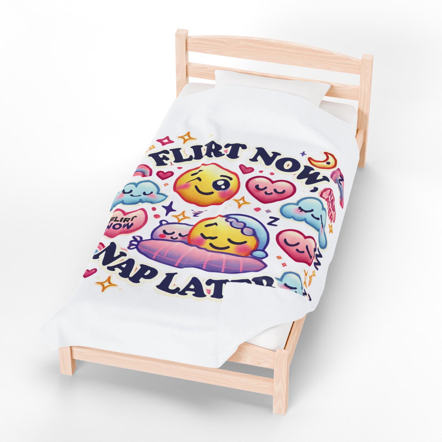 Flirt Now, Nap Later - Velveteen Plush Blanket
