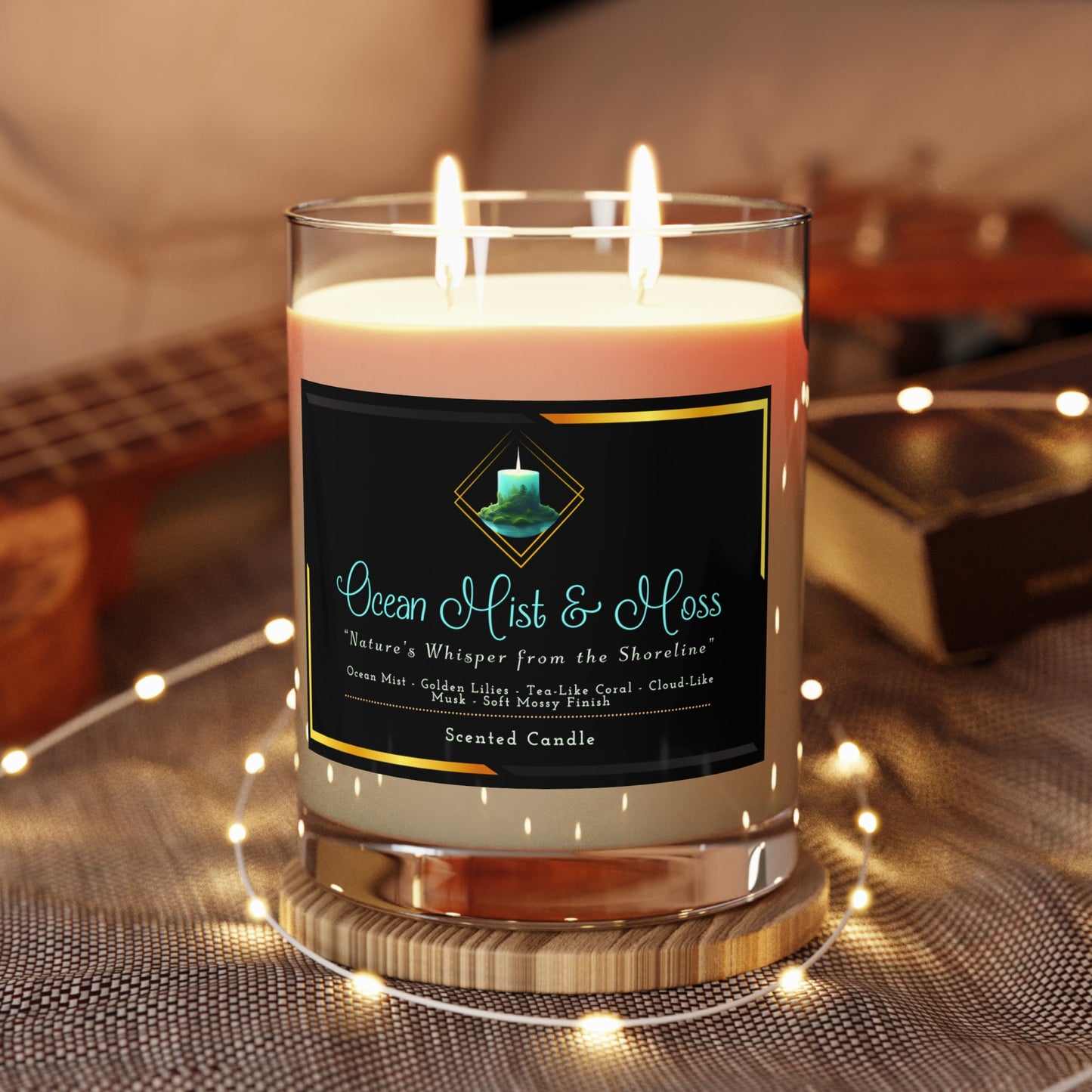 Ocean Mist & Moss - Scented Candle - Full Glass, 11oz