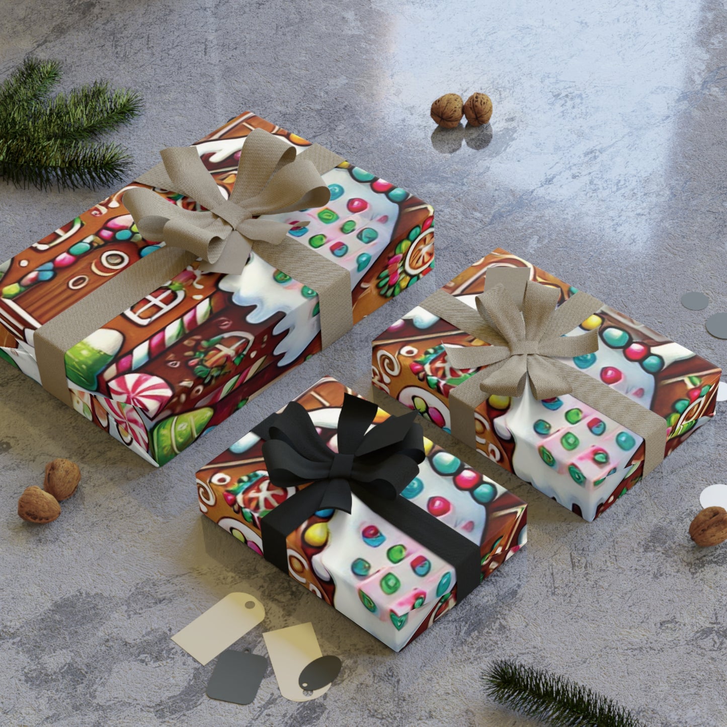 Gingerbread Village - Gift Wrapping Paper Rolls, 1pc - Creatively Designed Shop