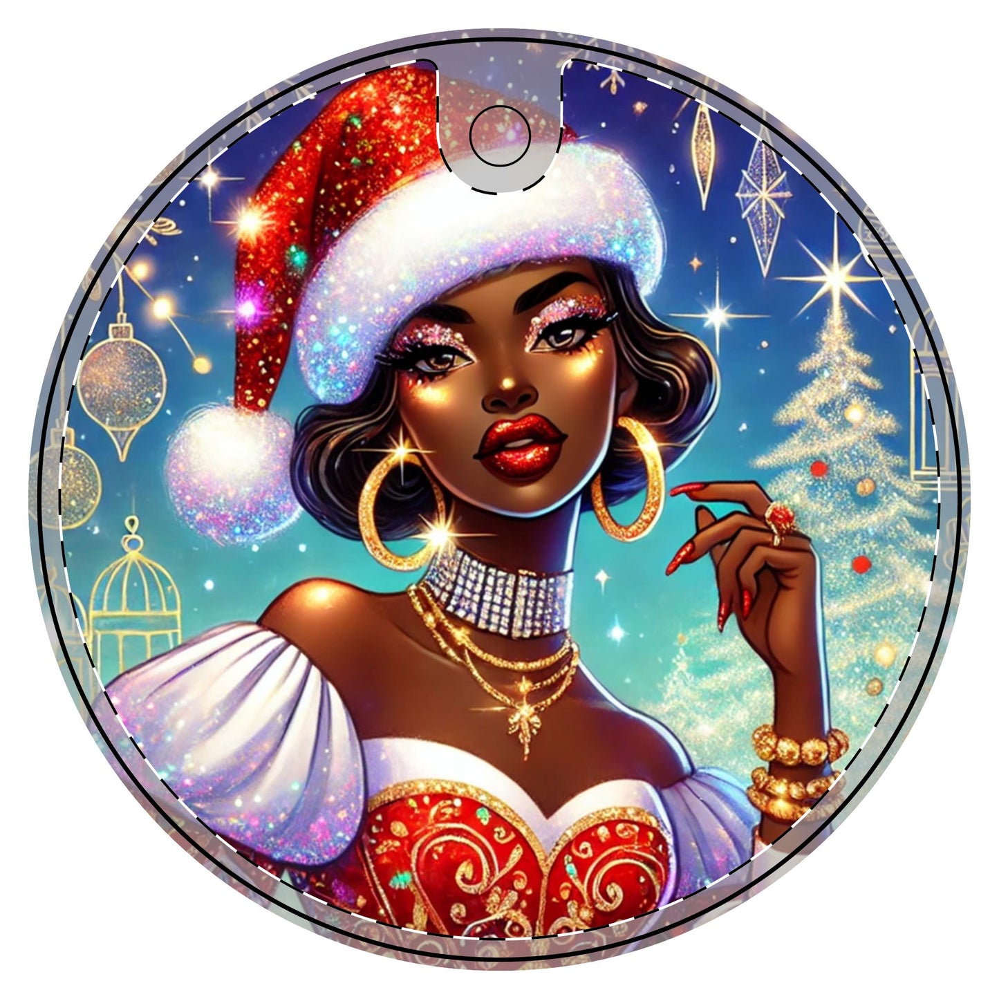 Christmas Beauty (Cultural) - Ceramic Decoration Ornament, (1pc) - Creatively Designed Shop