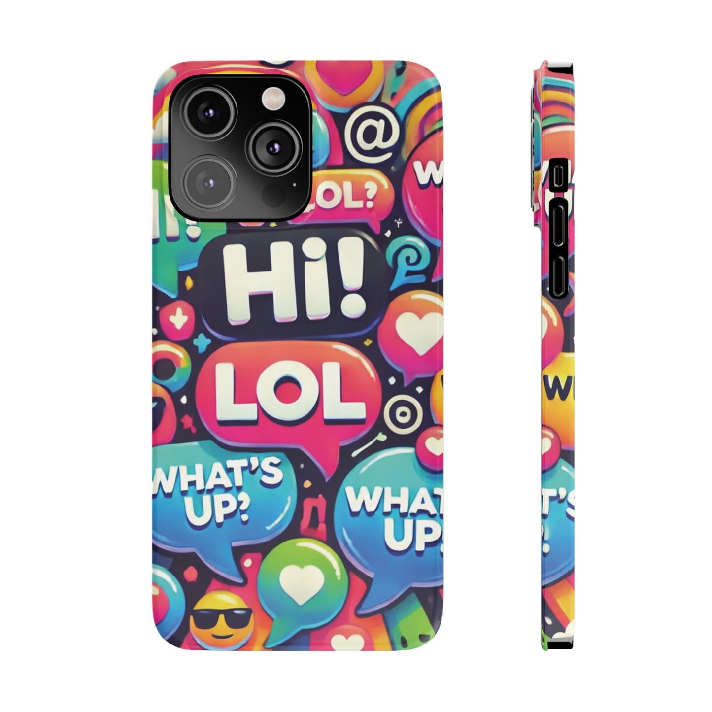 "Text Bubbles" - Slim Phone Cases - Creatively Designed Shop