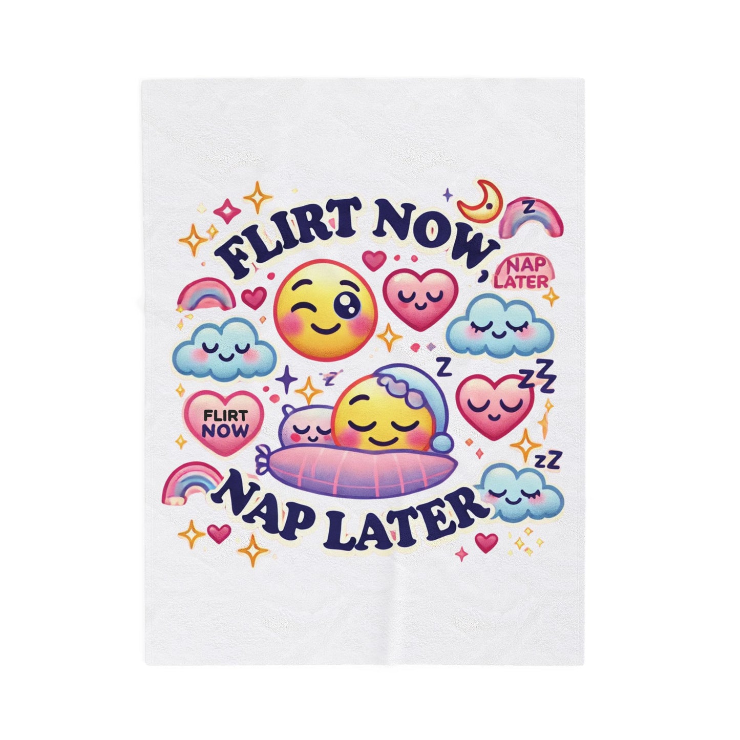 Flirt Now, Nap Later - Velveteen Plush Blanket