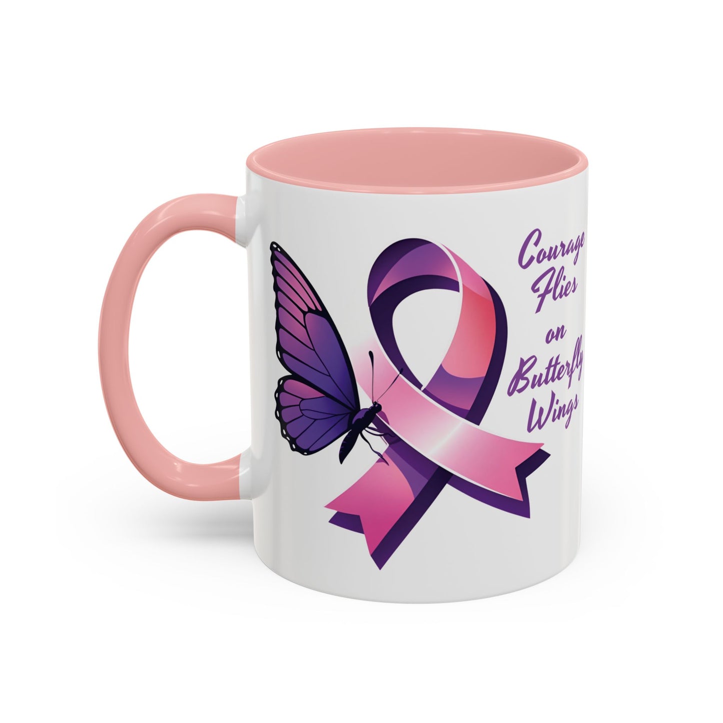 Courage Flies on Butterfly Wings - Accent Coffee Mug