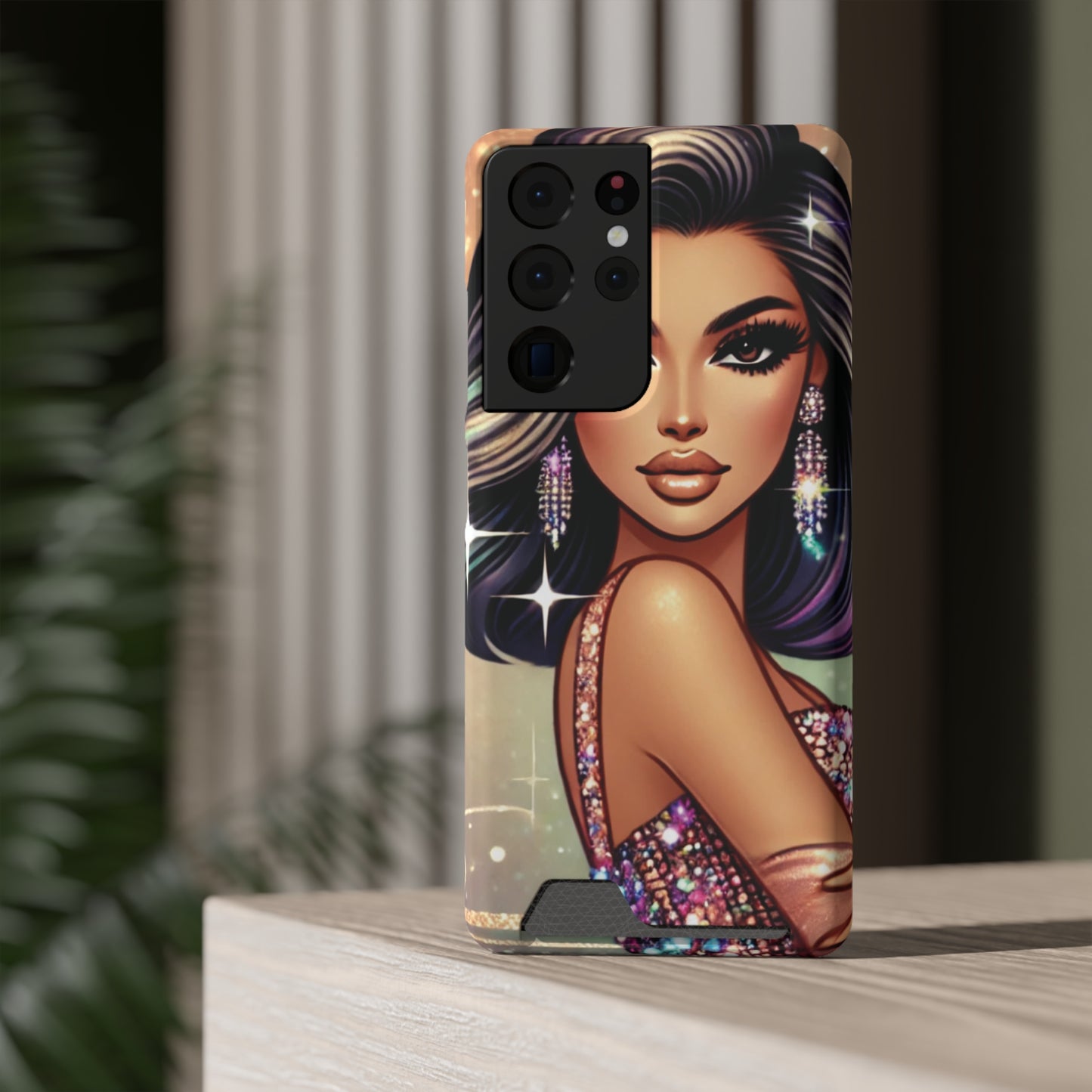 "Stunning" - Phone Case With Card Holder - Creatively Designed Shop
