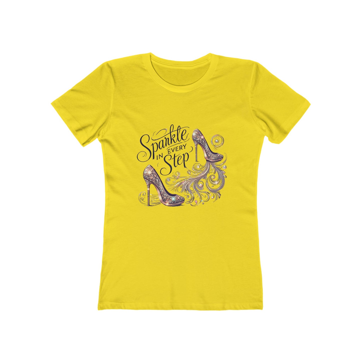 Sparkle In Every Step - The Boyfriend Tee for Women - Creatively Designed Shop