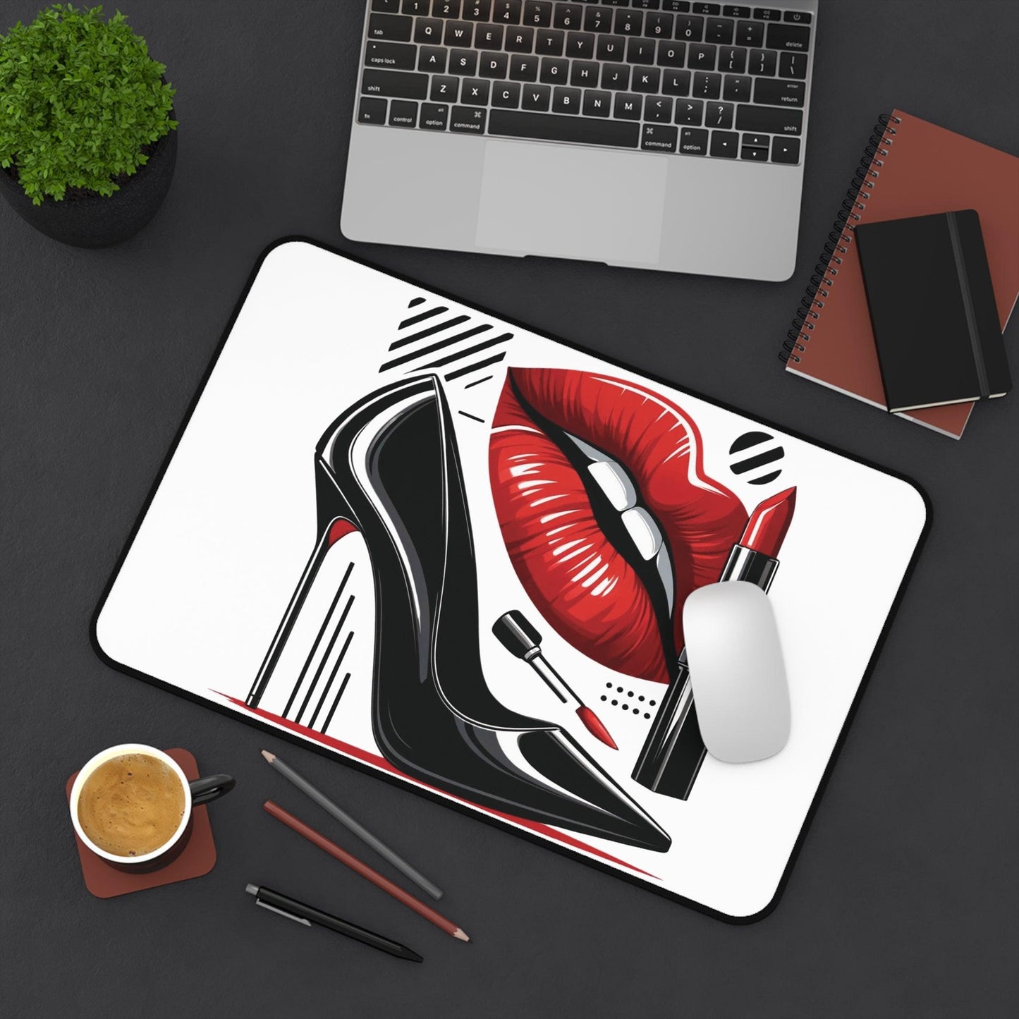"Red & Black Beauty" - Desk Mat - Creatively Designed Shop