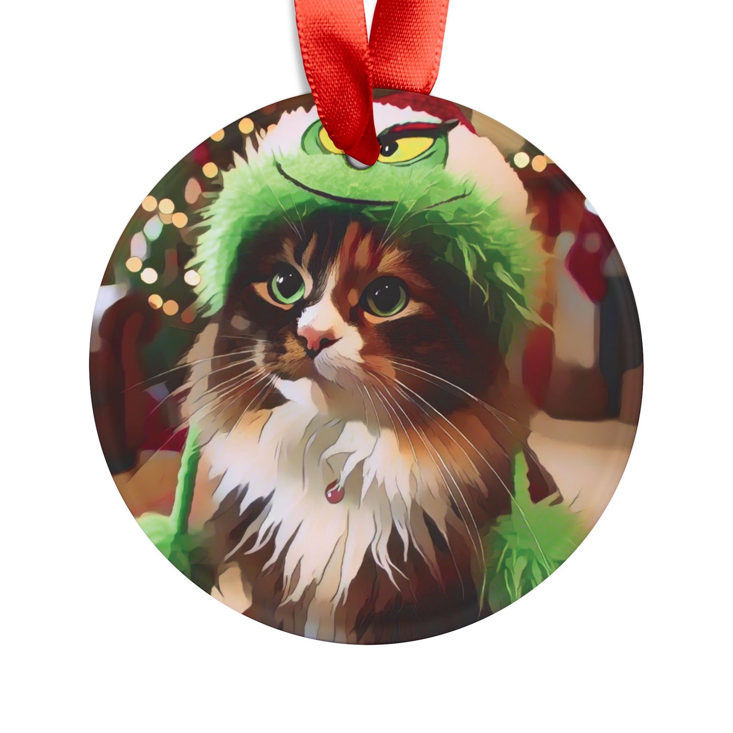 "A Very Grinch Christmas - Acrylic Ornament with Ribbon - Creatively Designed Shop