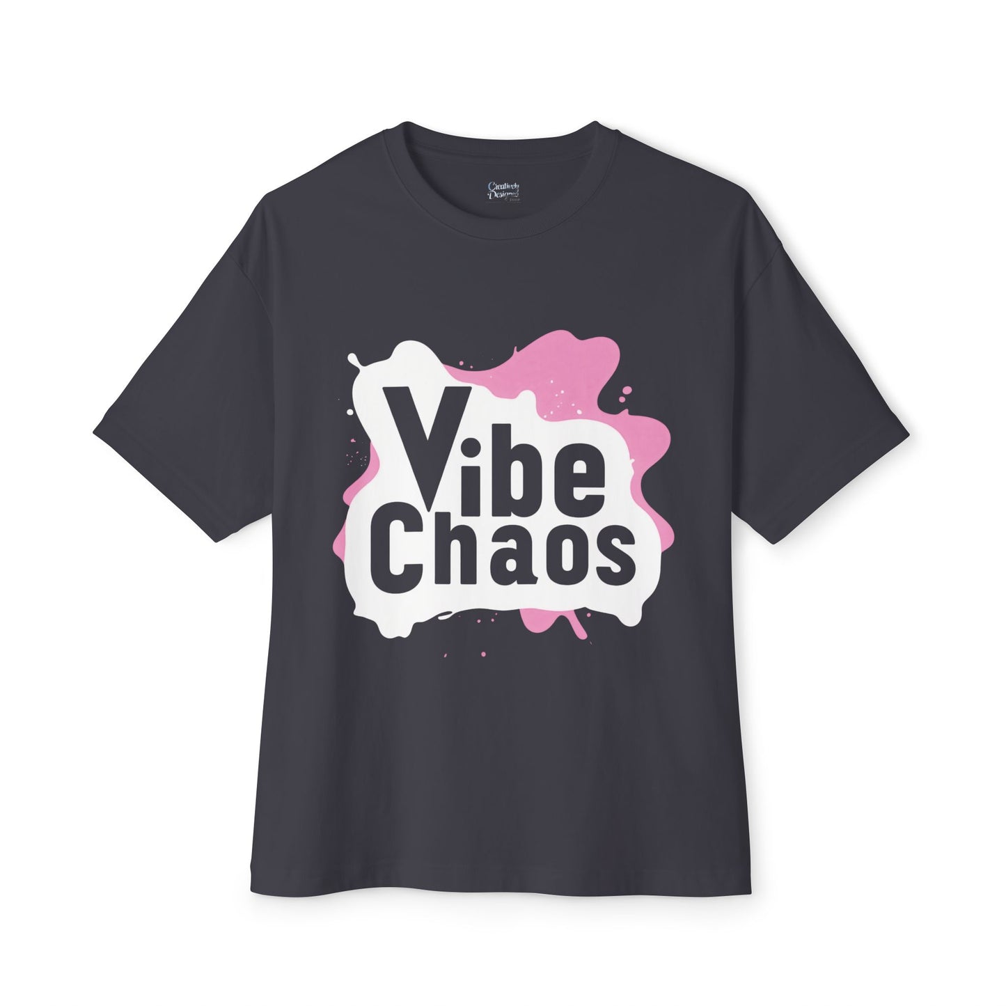 Vibe Chaos (Pink) - Unisex Oversized Boxy Tee