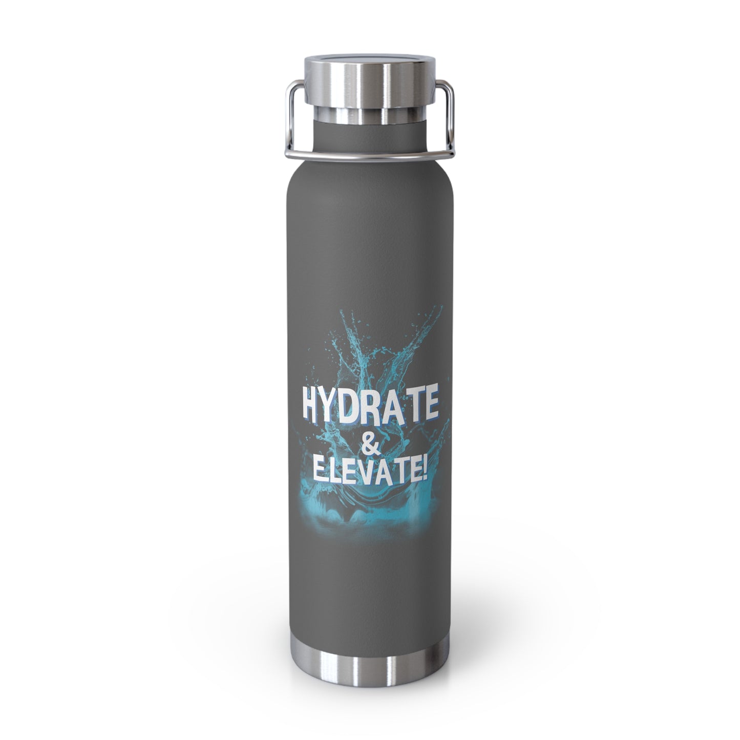 "Hydrate & Elevate" - Copper Vacuum Insulated Bottle, 22oz - Creatively Designed Shop
