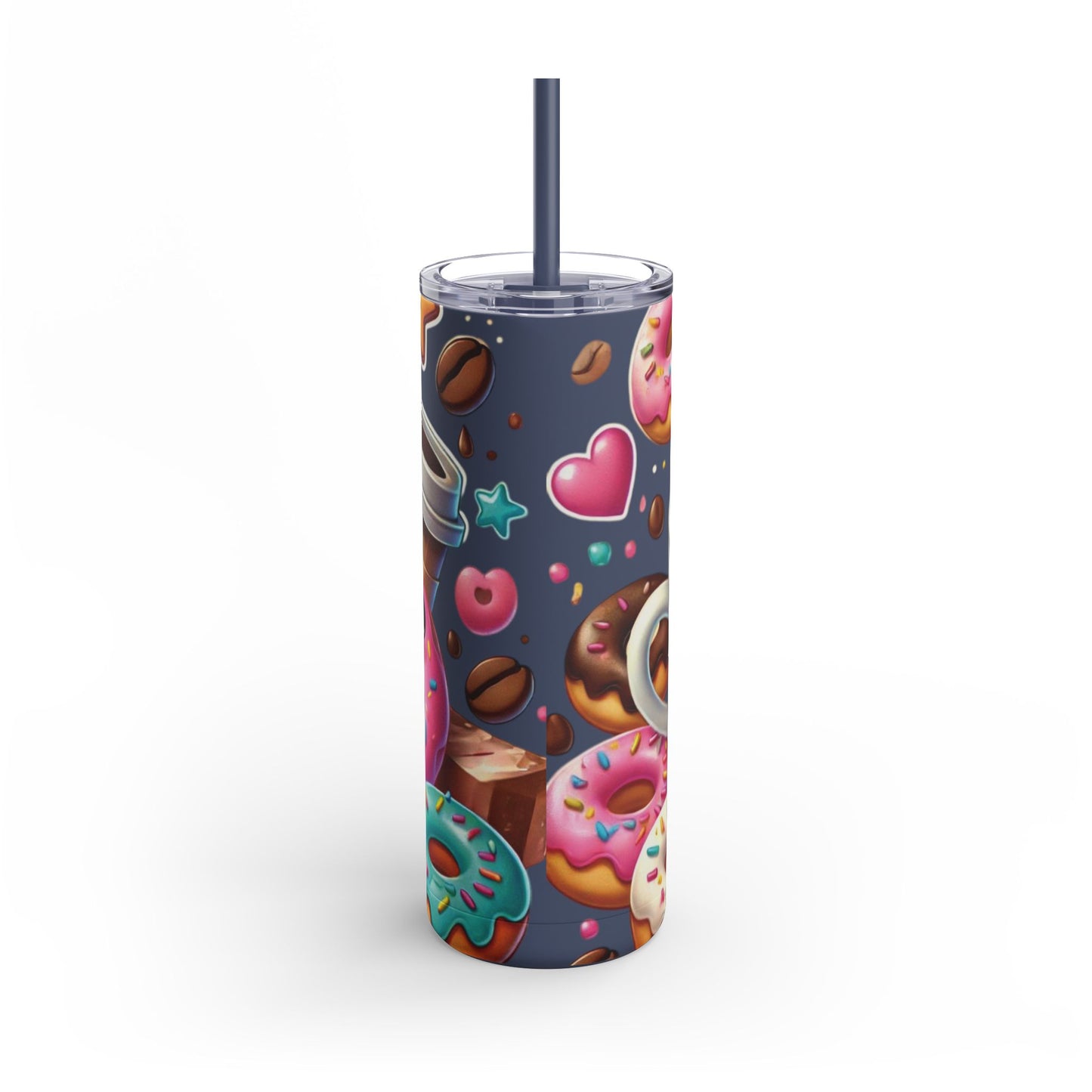 Coffee & Donuts - Maars Maker Skinny Matte Tumbler, 20oz - Creatively Designed Shop