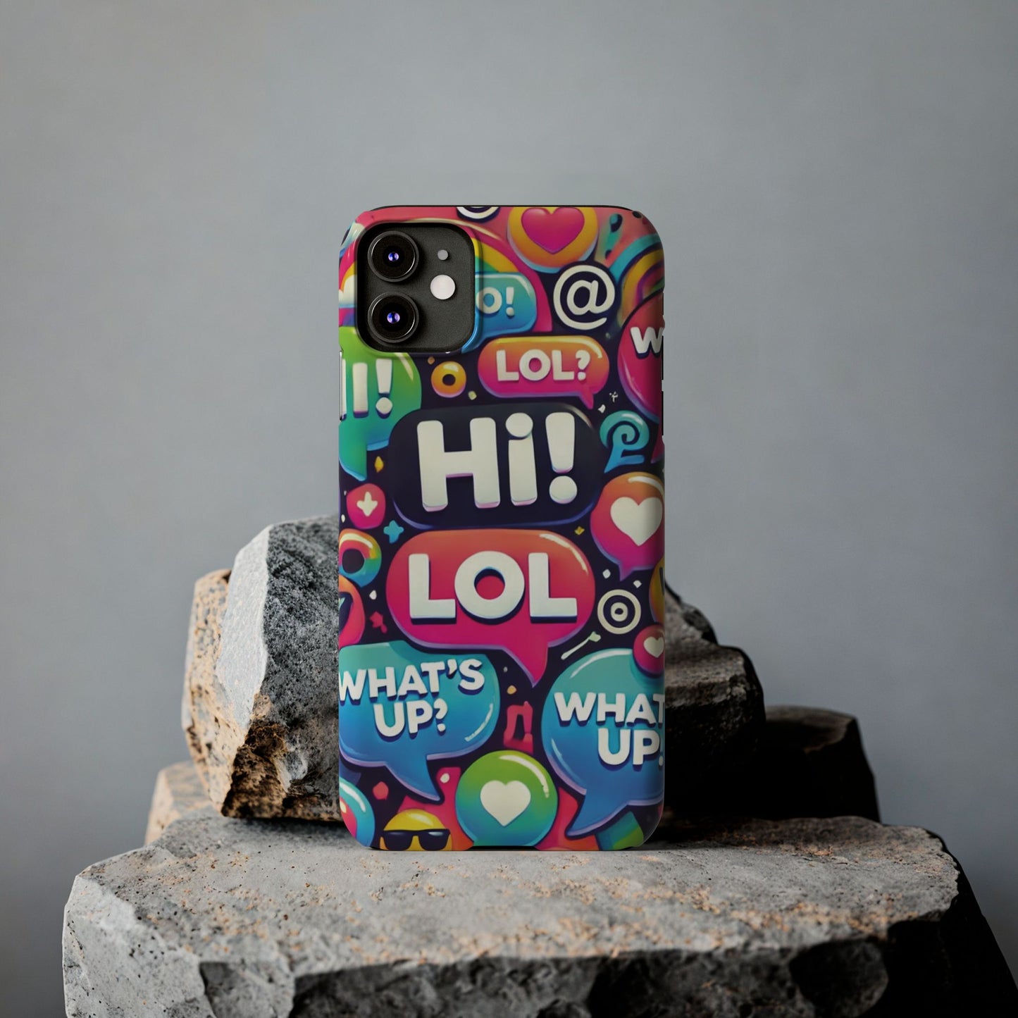 "Text Bubbles" - Slim Phone Cases - Creatively Designed Shop