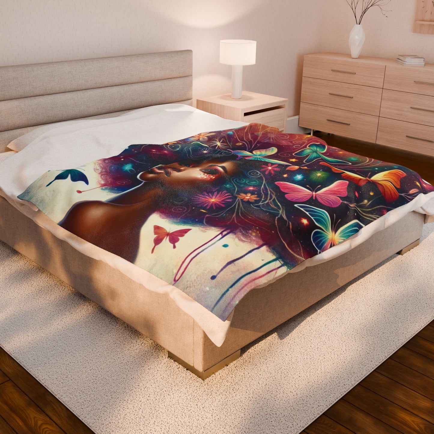 Butterfly Crowned - Velveteen Plush Blanket
