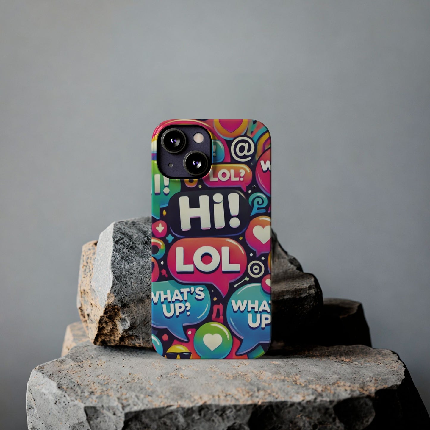 "Text Bubbles" - Slim Phone Cases - Creatively Designed Shop