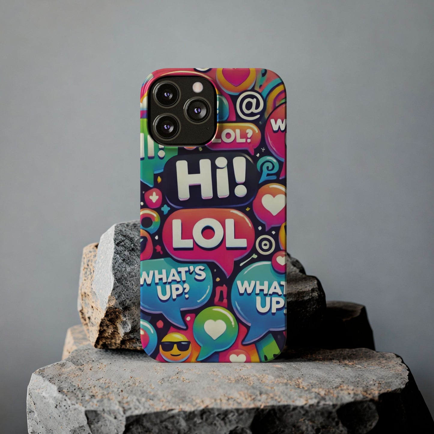 "Text Bubbles" - Slim Phone Cases - Creatively Designed Shop