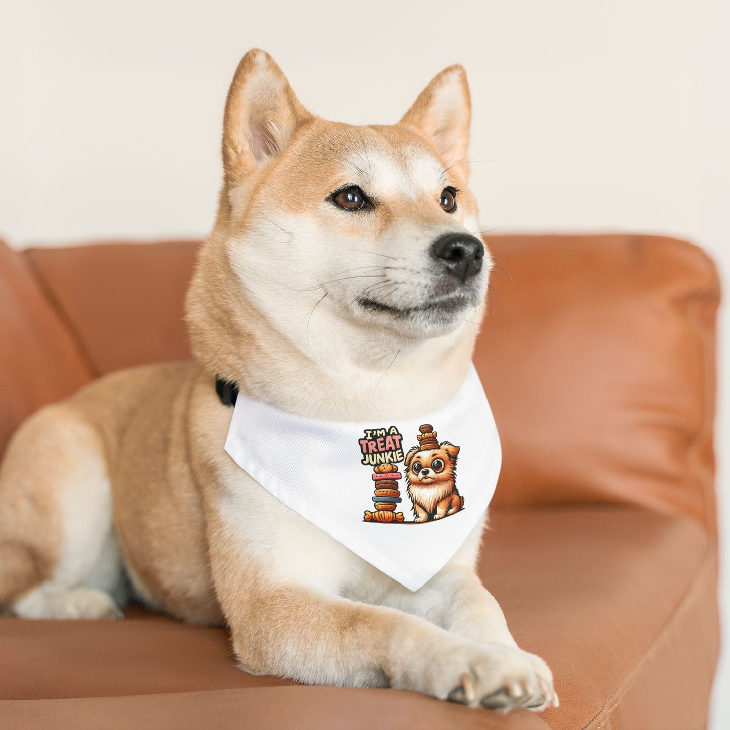 I'm A Treat Junkie - Pet Bandana Collar - Creatively Designed Shop
