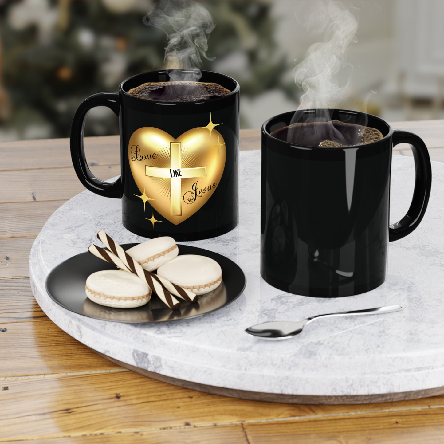 Love Like Jesus - Black Coffee Mug, 11oz - Creatively Designed Shop