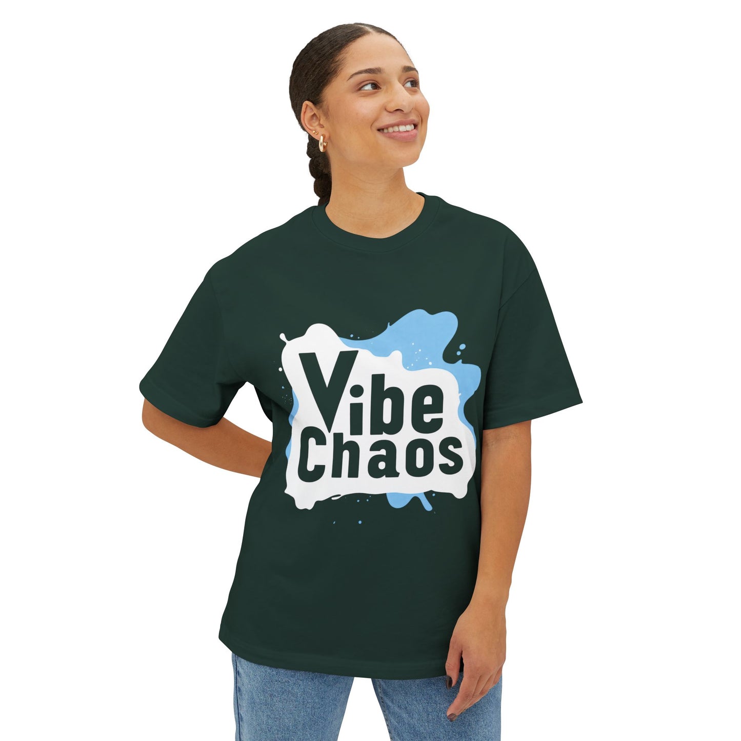 Vibe Chaos (Blue) - Unisex Oversized Boxy Tee