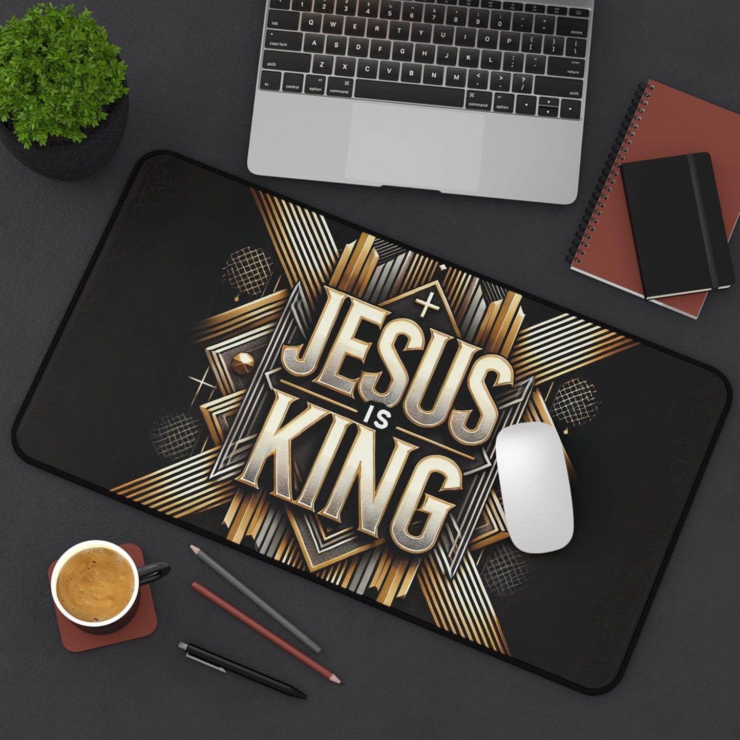"Jesus Is King" - Desk Mat - Creatively Designed Shop