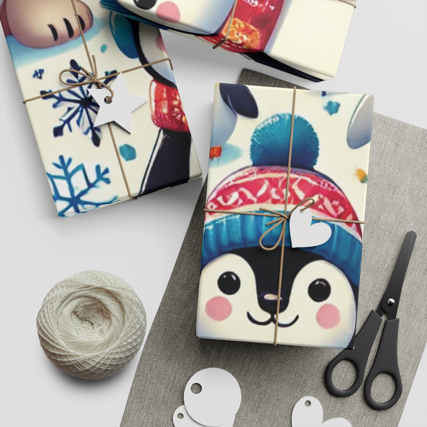 Penguins & Polar Bears - Gift Wrapping Paper Sheets, 1pc - Creatively Designed Shop