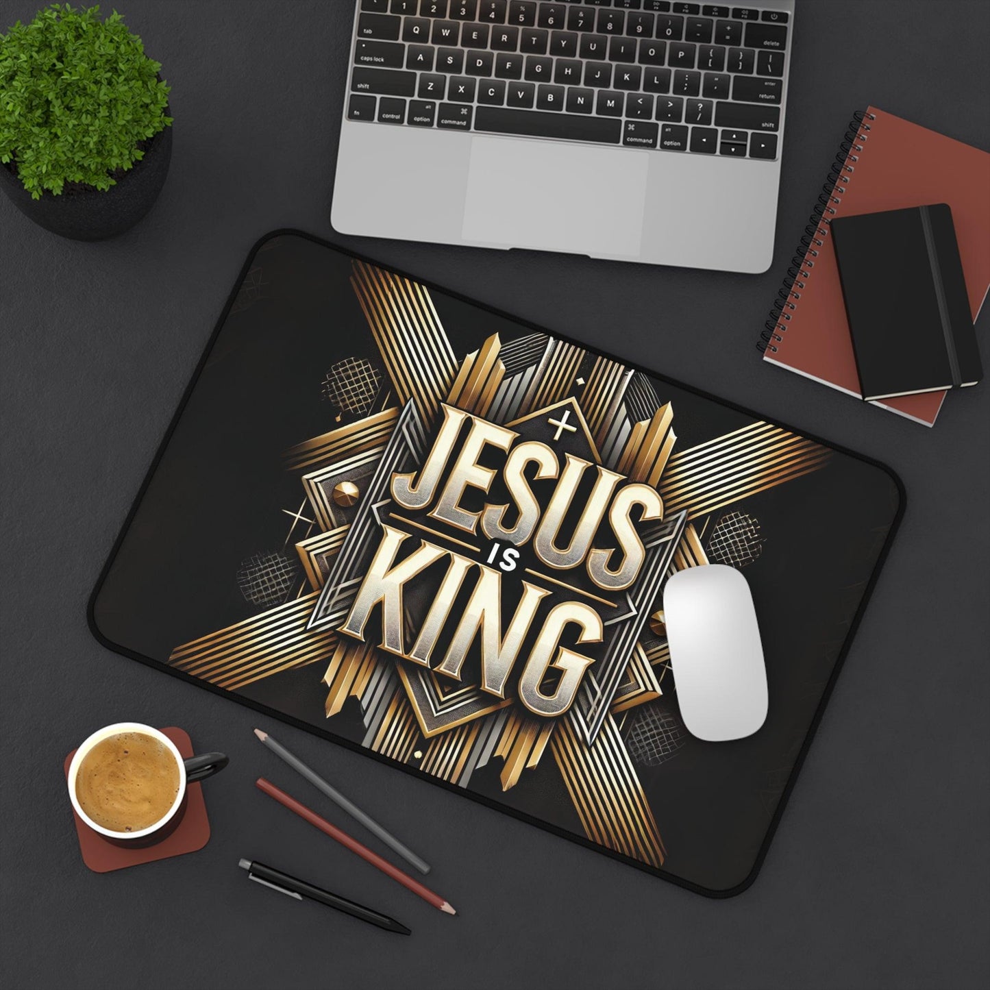 "Jesus Is King" - Desk Mat - Creatively Designed Shop