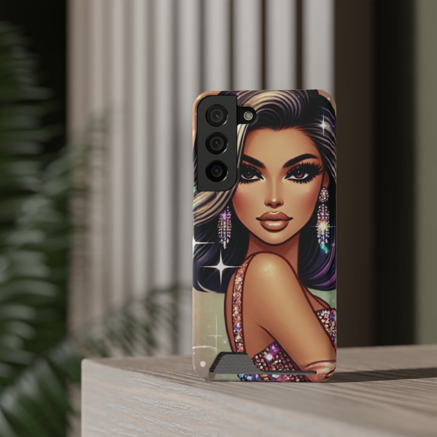 "Stunning" - Phone Case With Card Holder - Creatively Designed Shop