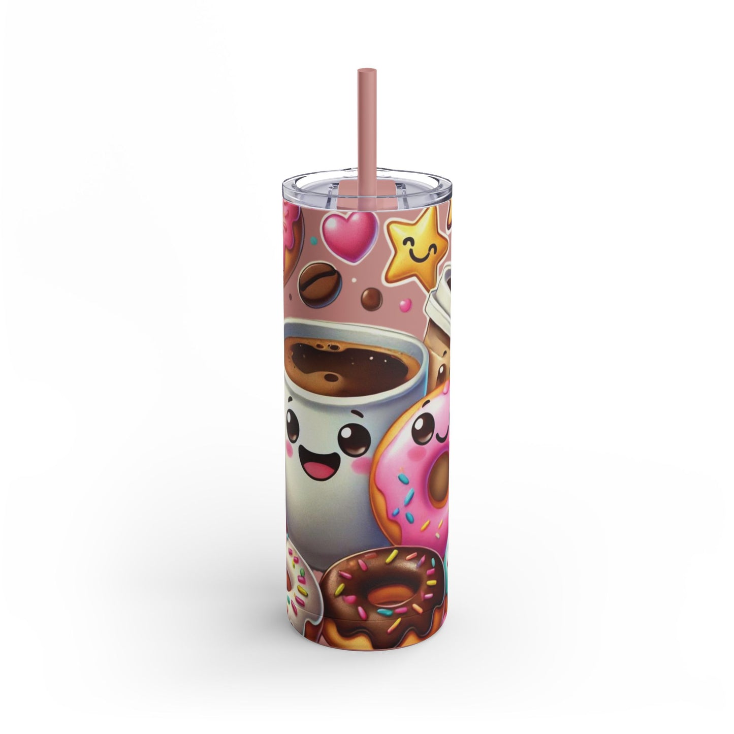 Coffee & Donuts - Maars Maker Skinny Matte Tumbler, 20oz - Creatively Designed Shop