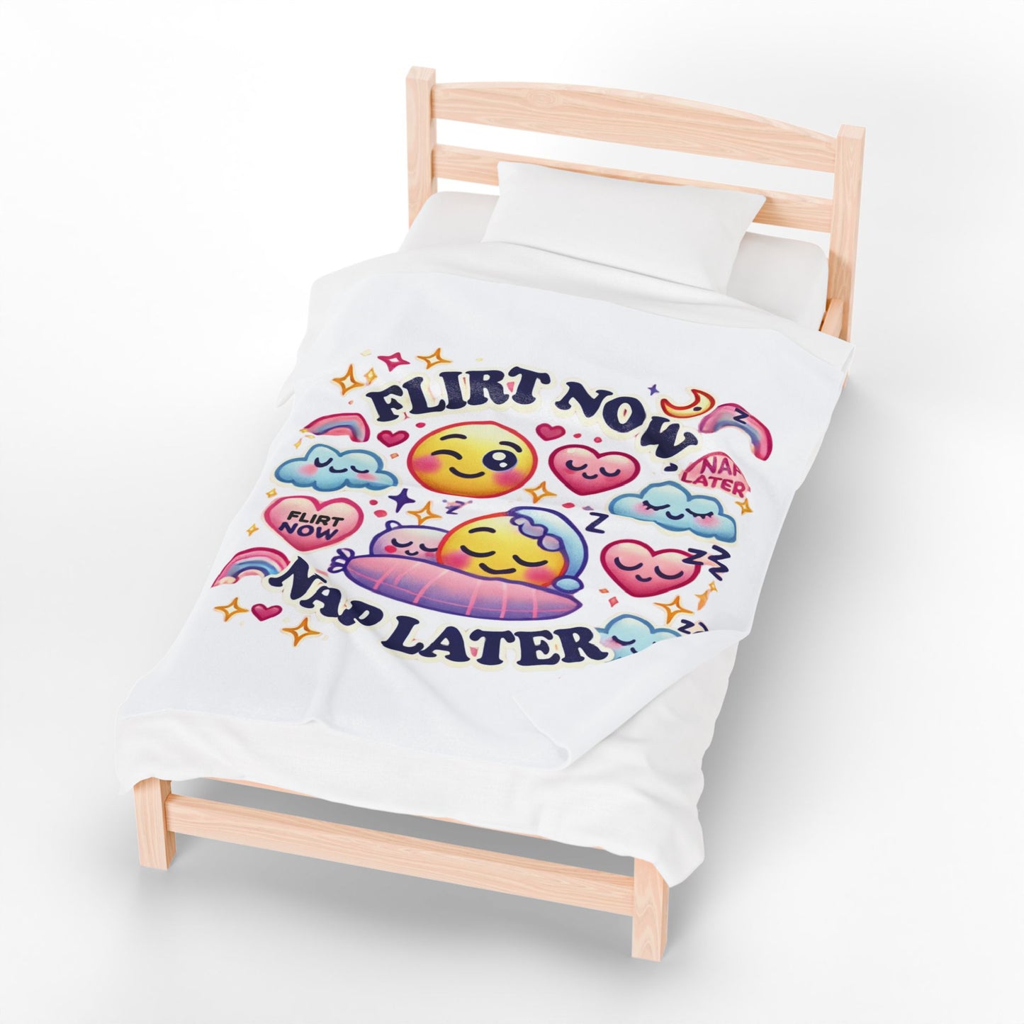 Flirt Now, Nap Later - Velveteen Plush Blanket