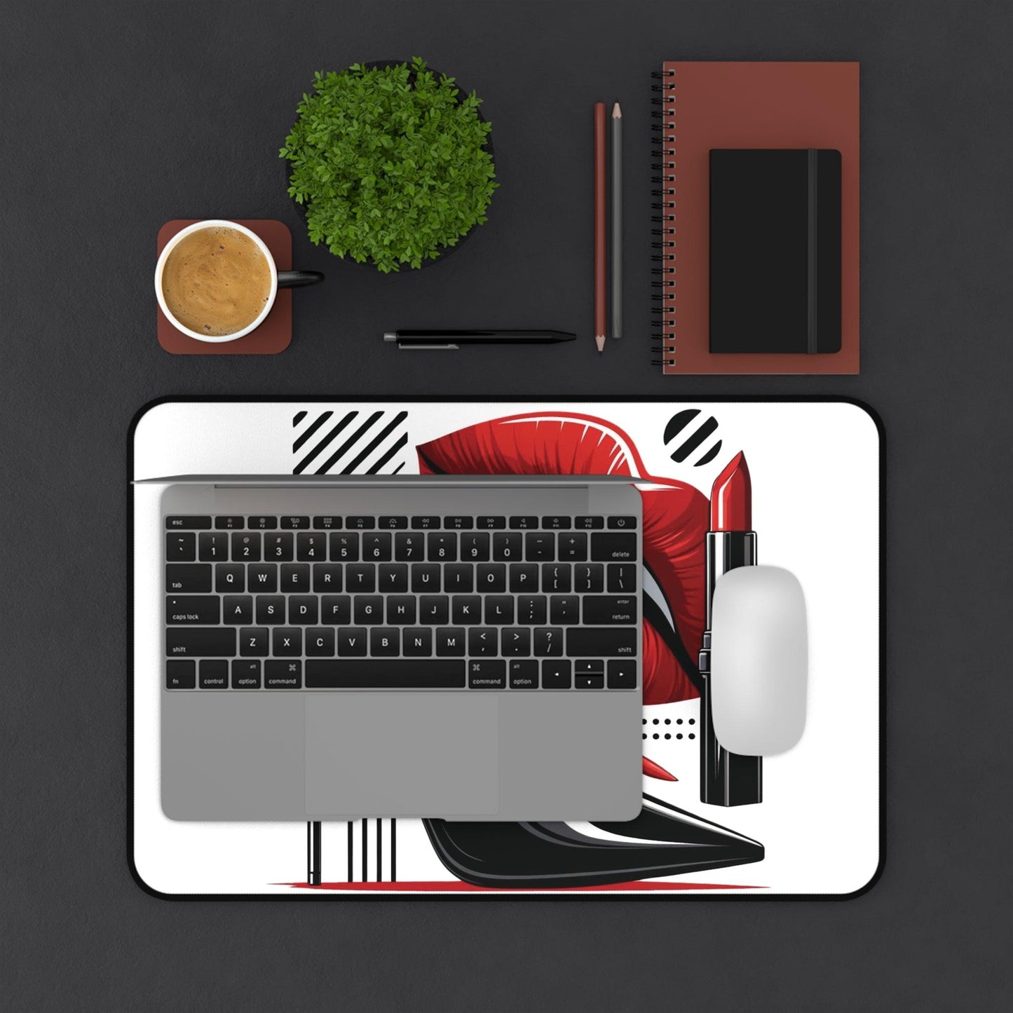"Red & Black Beauty" - Desk Mat - Creatively Designed Shop