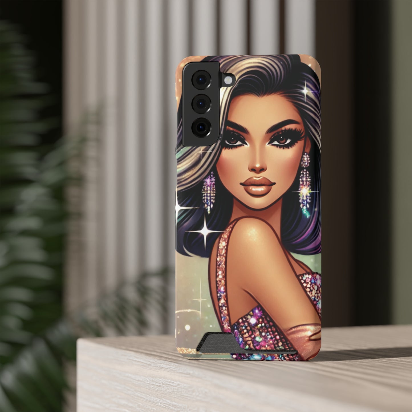 "Stunning" - Phone Case With Card Holder - Creatively Designed Shop
