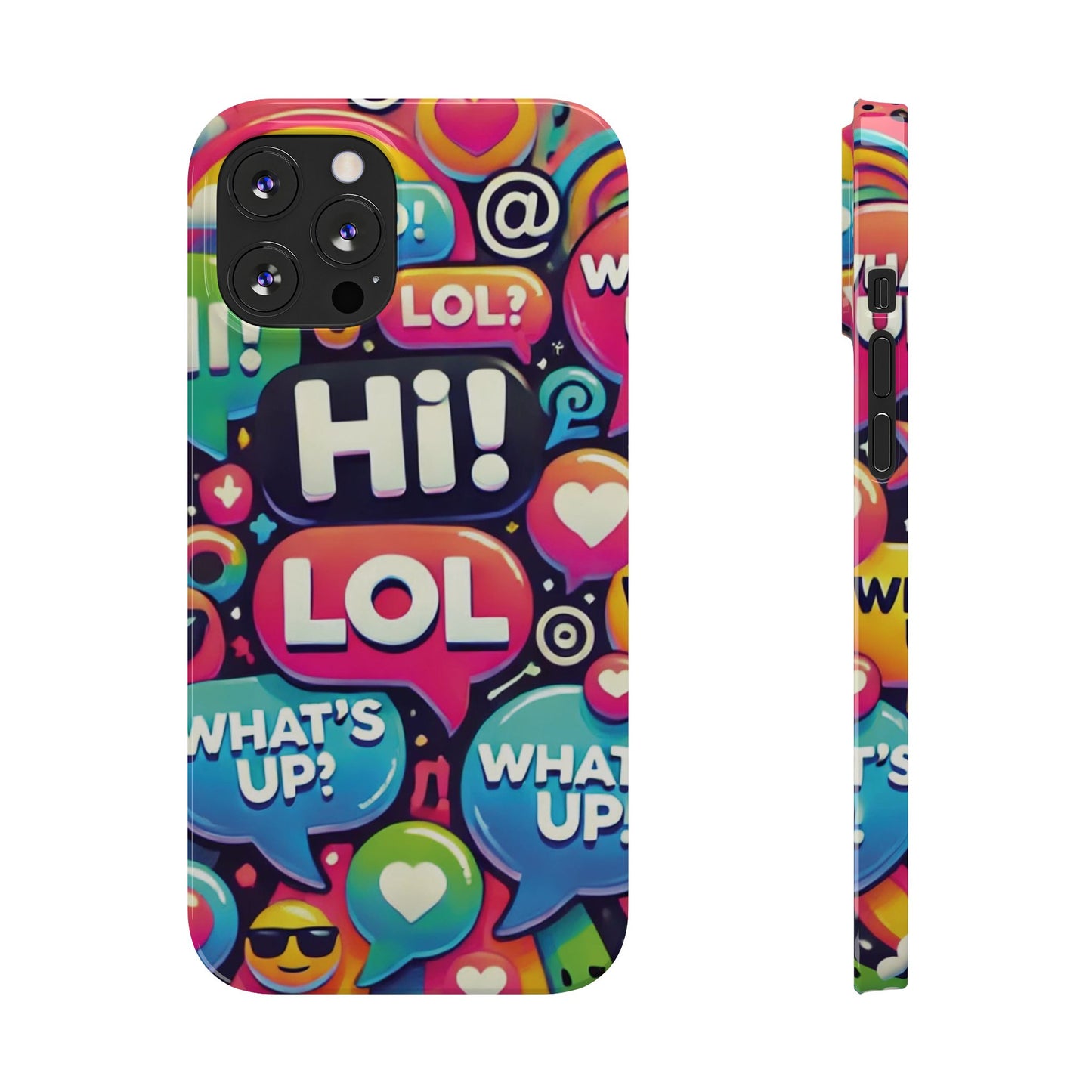 "Text Bubbles" - Slim Phone Cases - Creatively Designed Shop