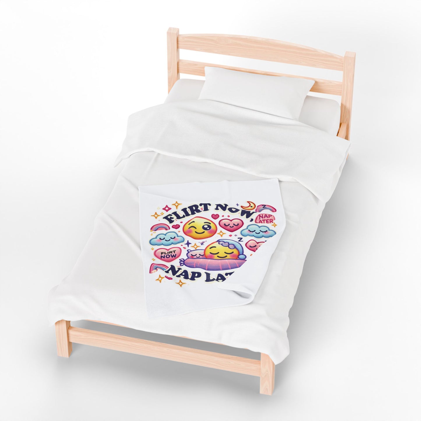 Flirt Now, Nap Later - Velveteen Plush Blanket