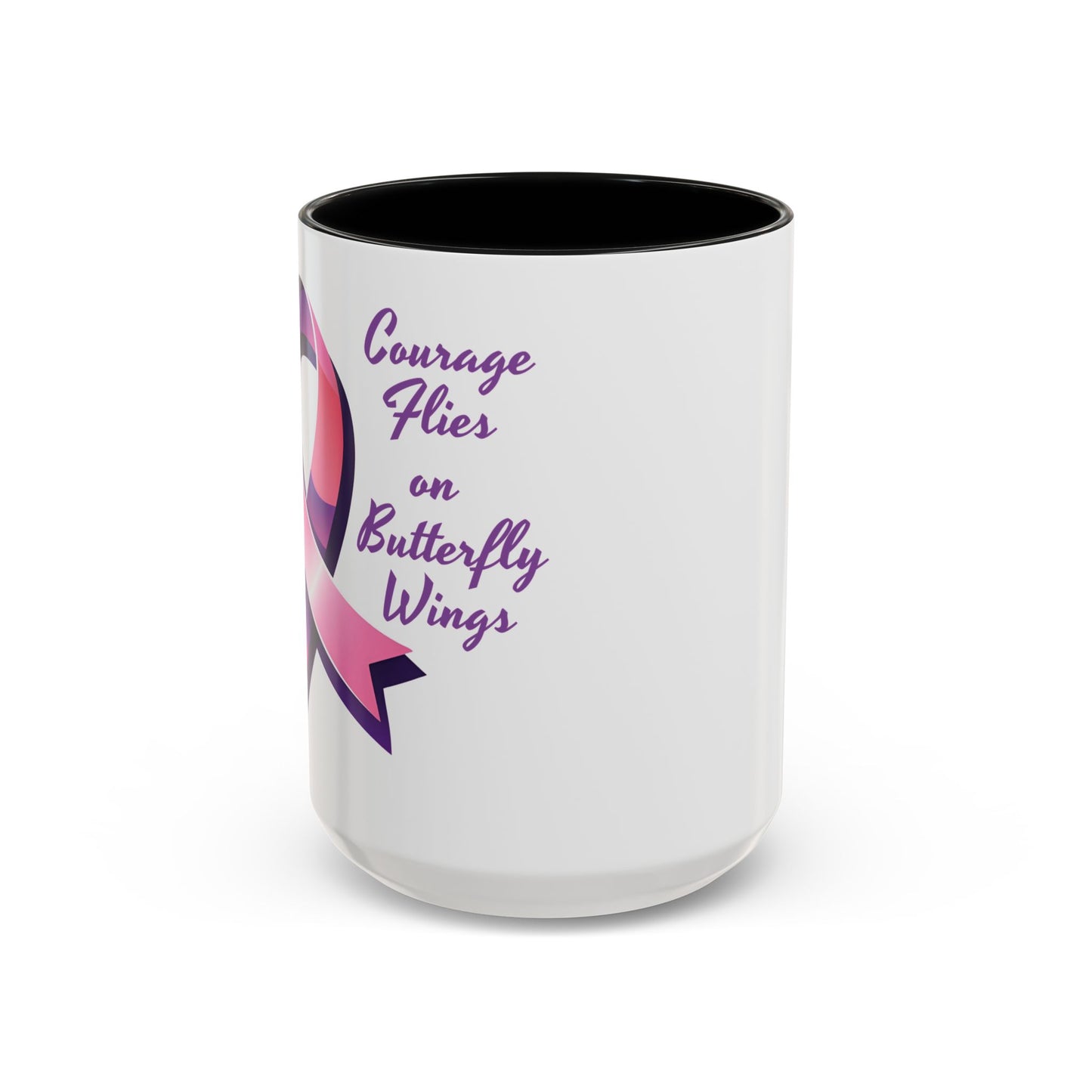 Courage Flies on Butterfly Wings - Accent Coffee Mug