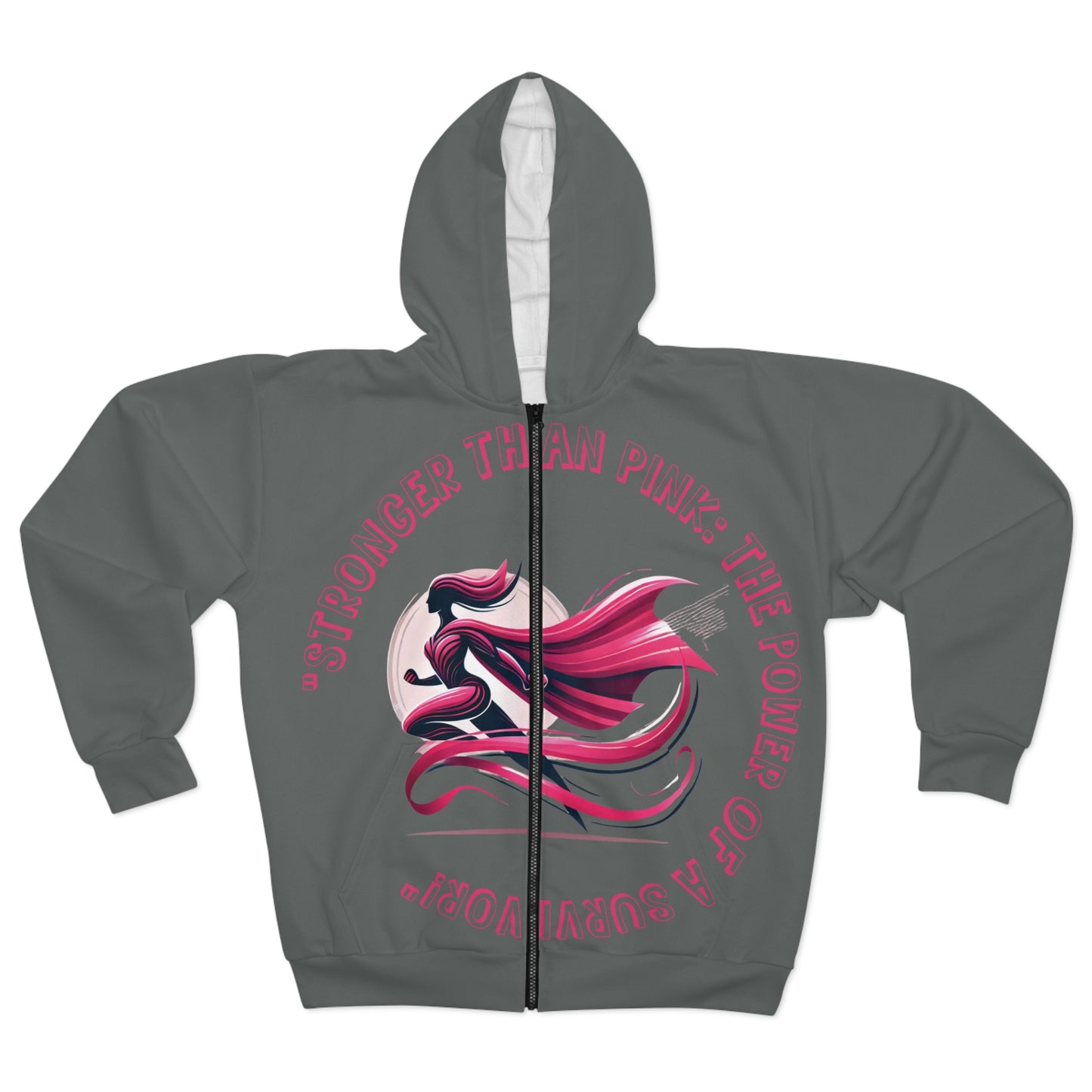 Carroll's Edition (Gray) - Unisex Zip Hoodie (AOP) - Creatively Designed Shop
