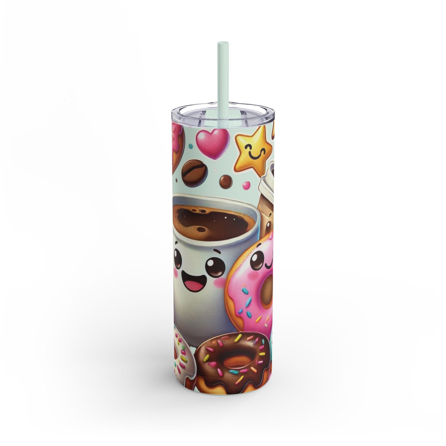 Coffee & Donuts - Maars Maker Skinny Matte Tumbler, 20oz - Creatively Designed Shop