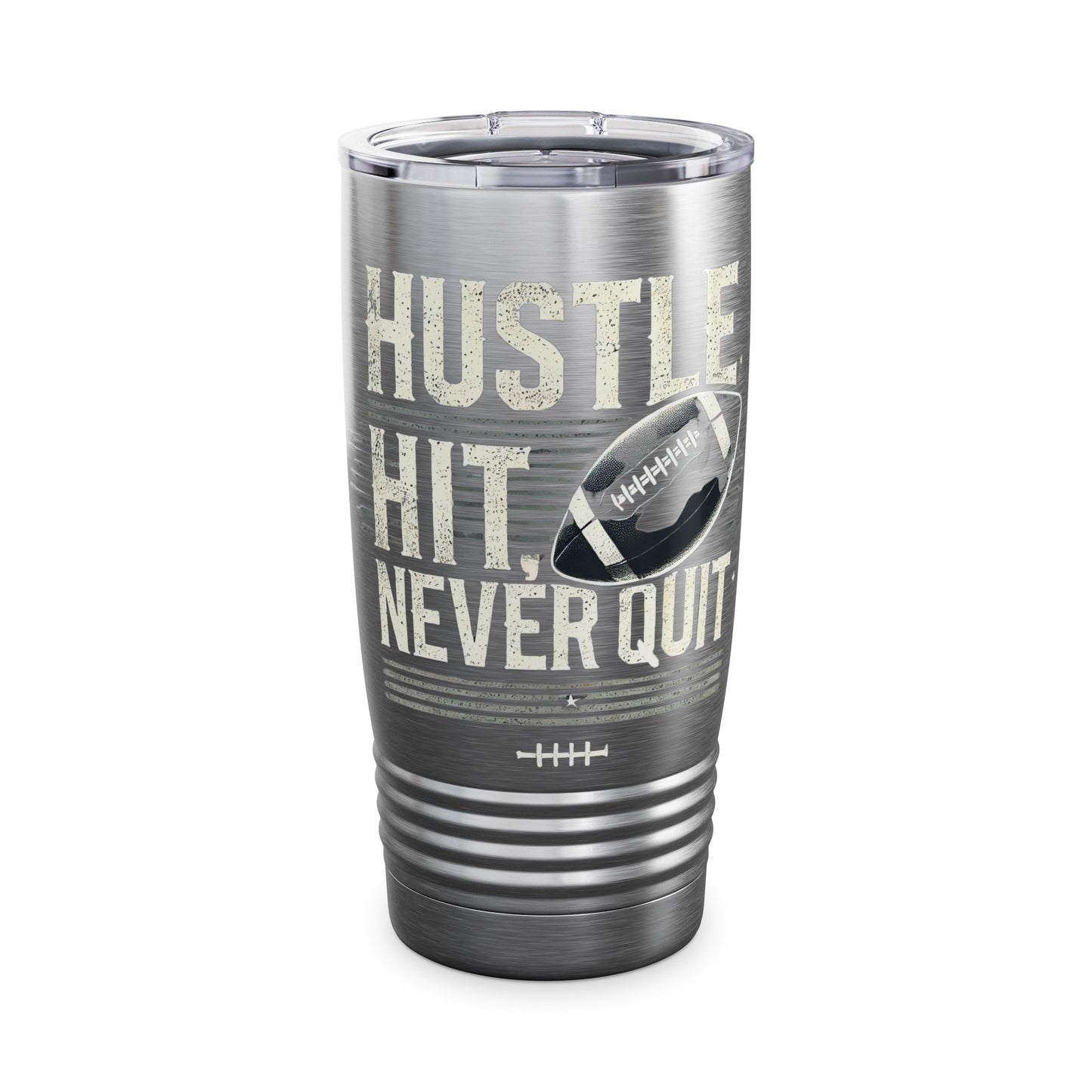 Hustle, Hit, Never Quit - Ringneck Tumbler, 20oz - Creatively Designed Shop